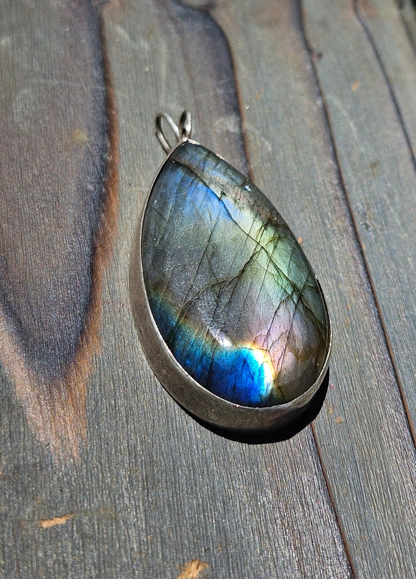 Labradorite-Peacock Pendant