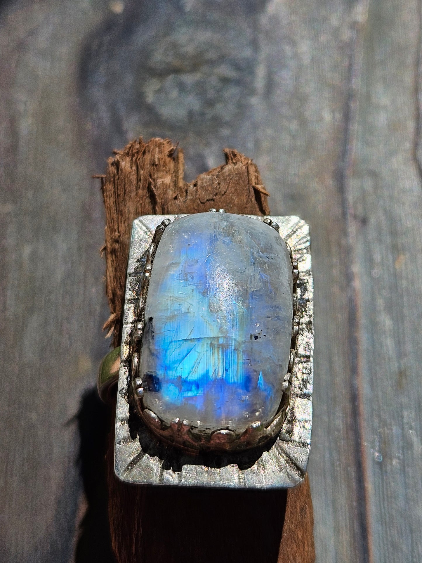 Moonstone Statement Ring, Size 9