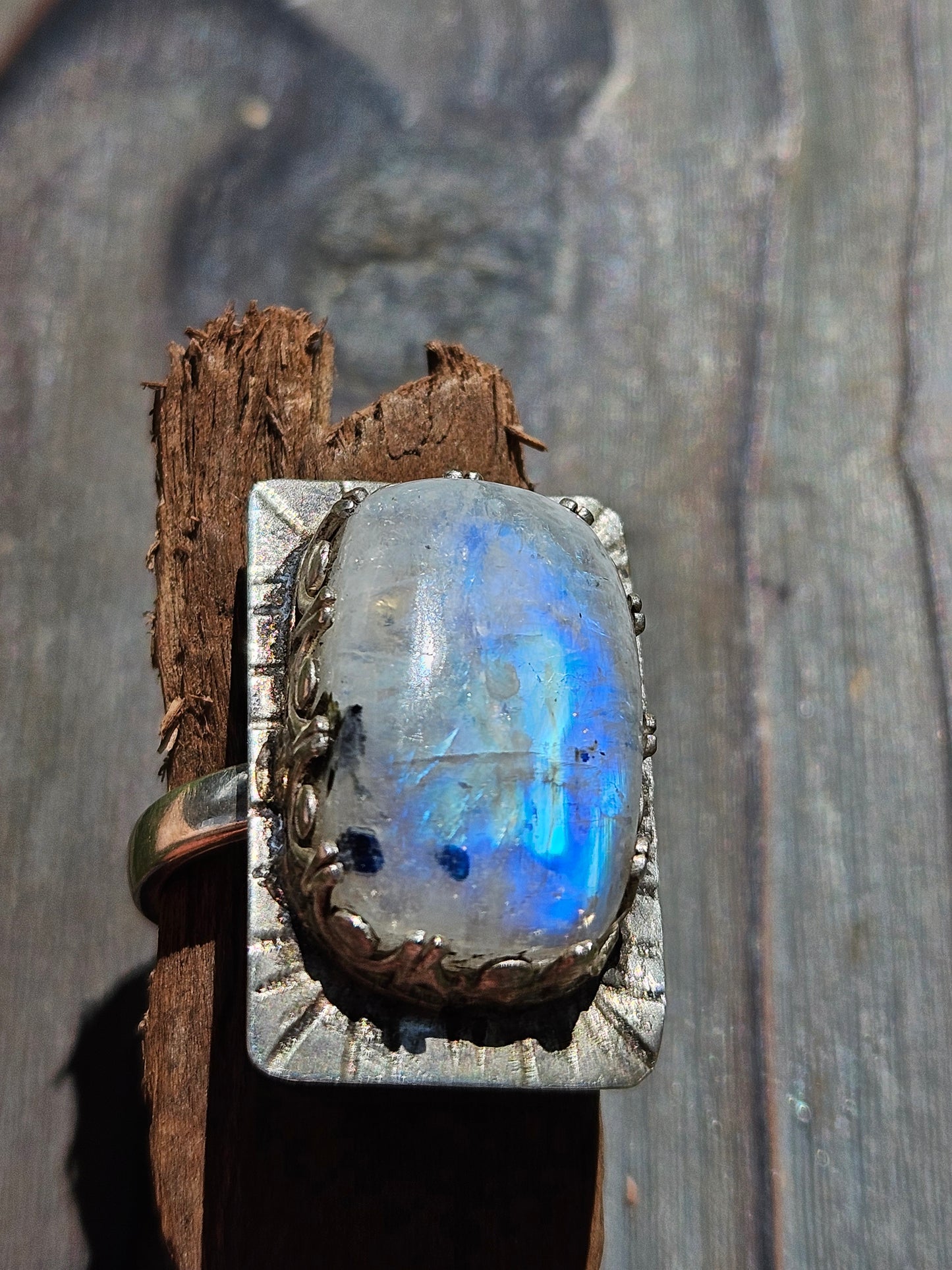 Moonstone Statement Ring, Size 9
