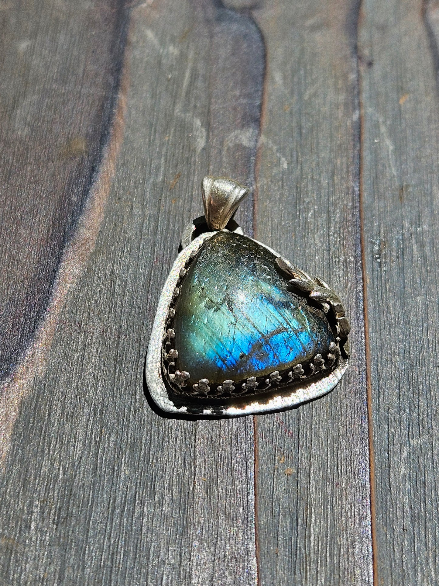 Labradorite Pendant with Vine Accent