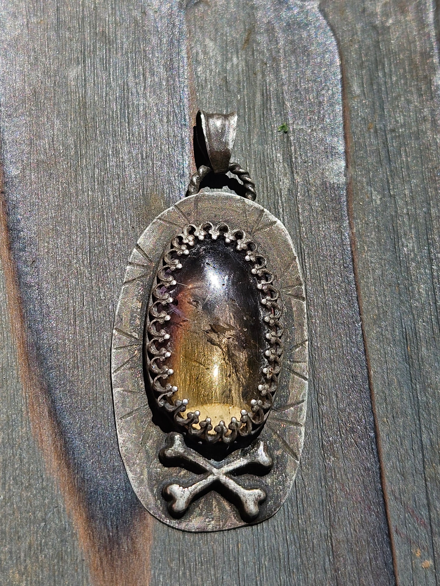 Ametrine and Crossbones Pendant