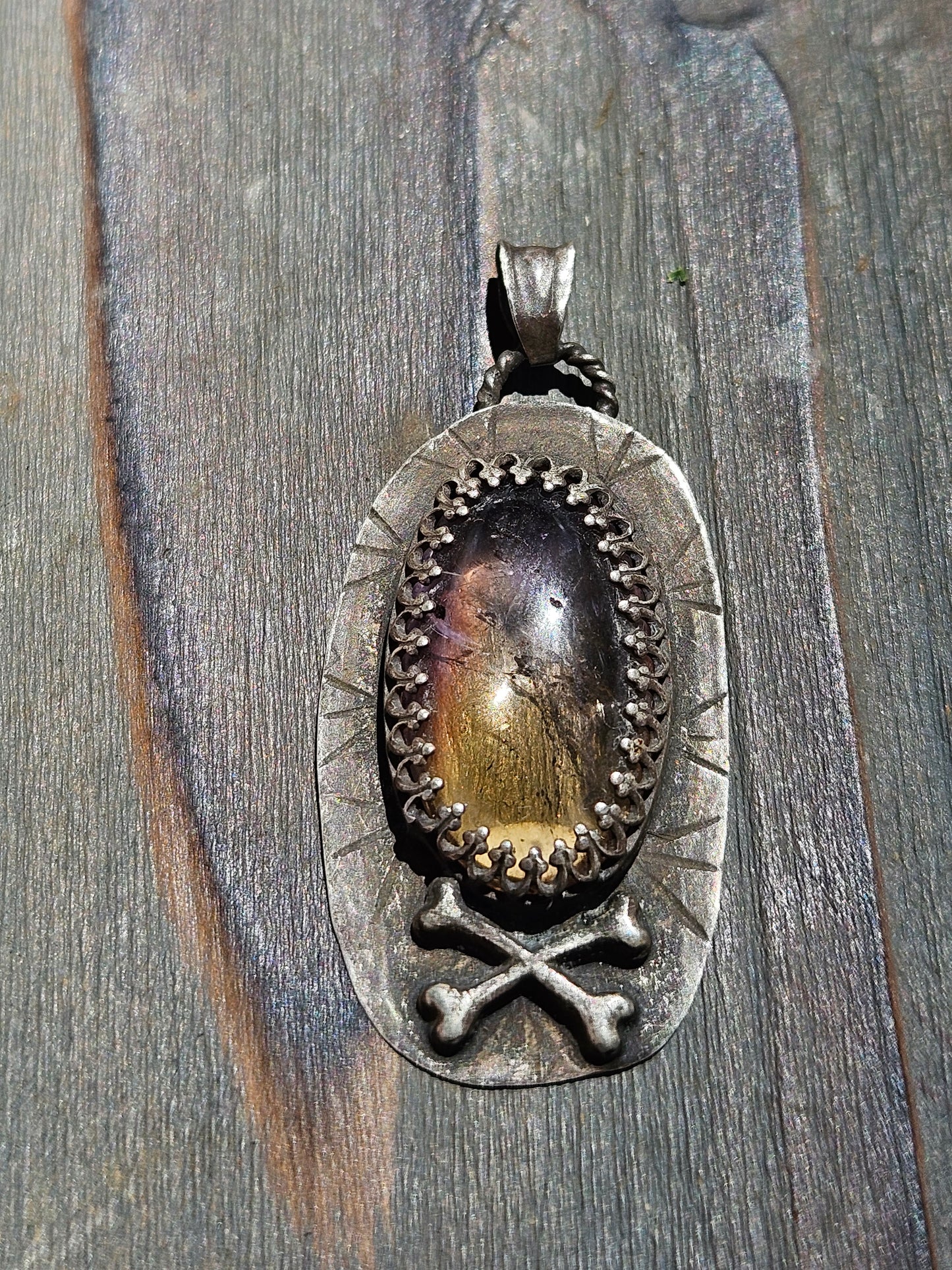 Ametrine and Crossbones Pendant