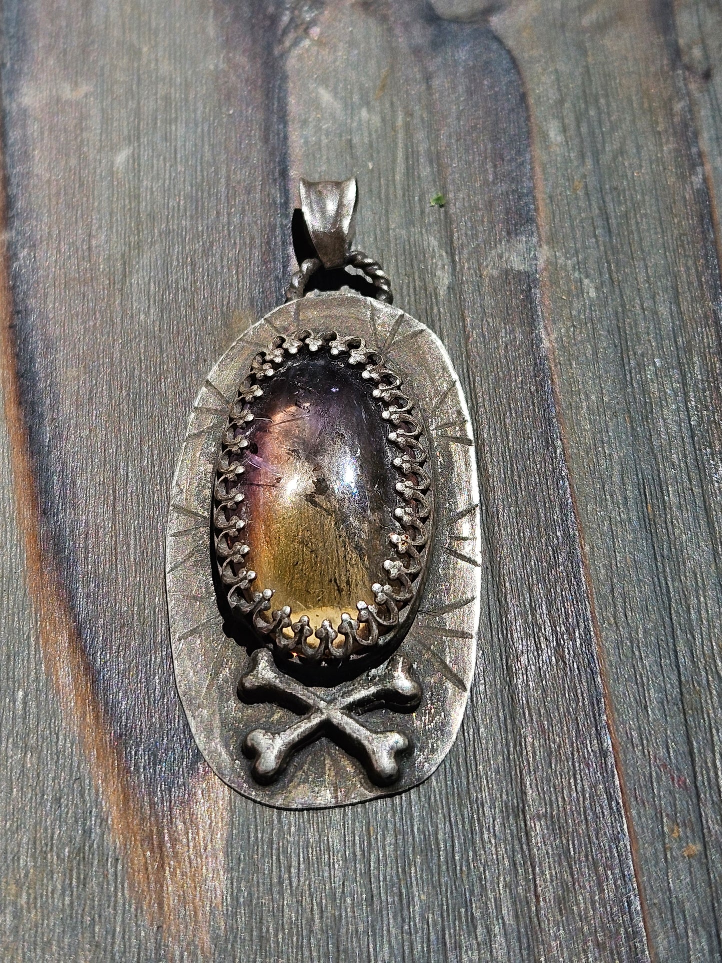 Ametrine and Crossbones Pendant