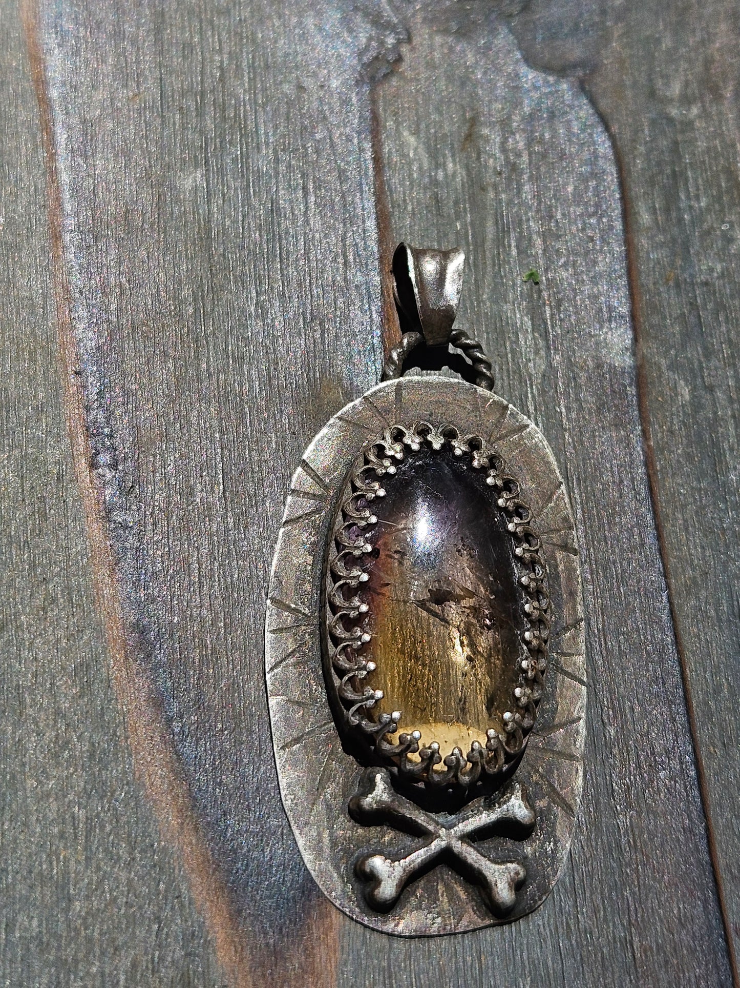 Ametrine and Crossbones Pendant