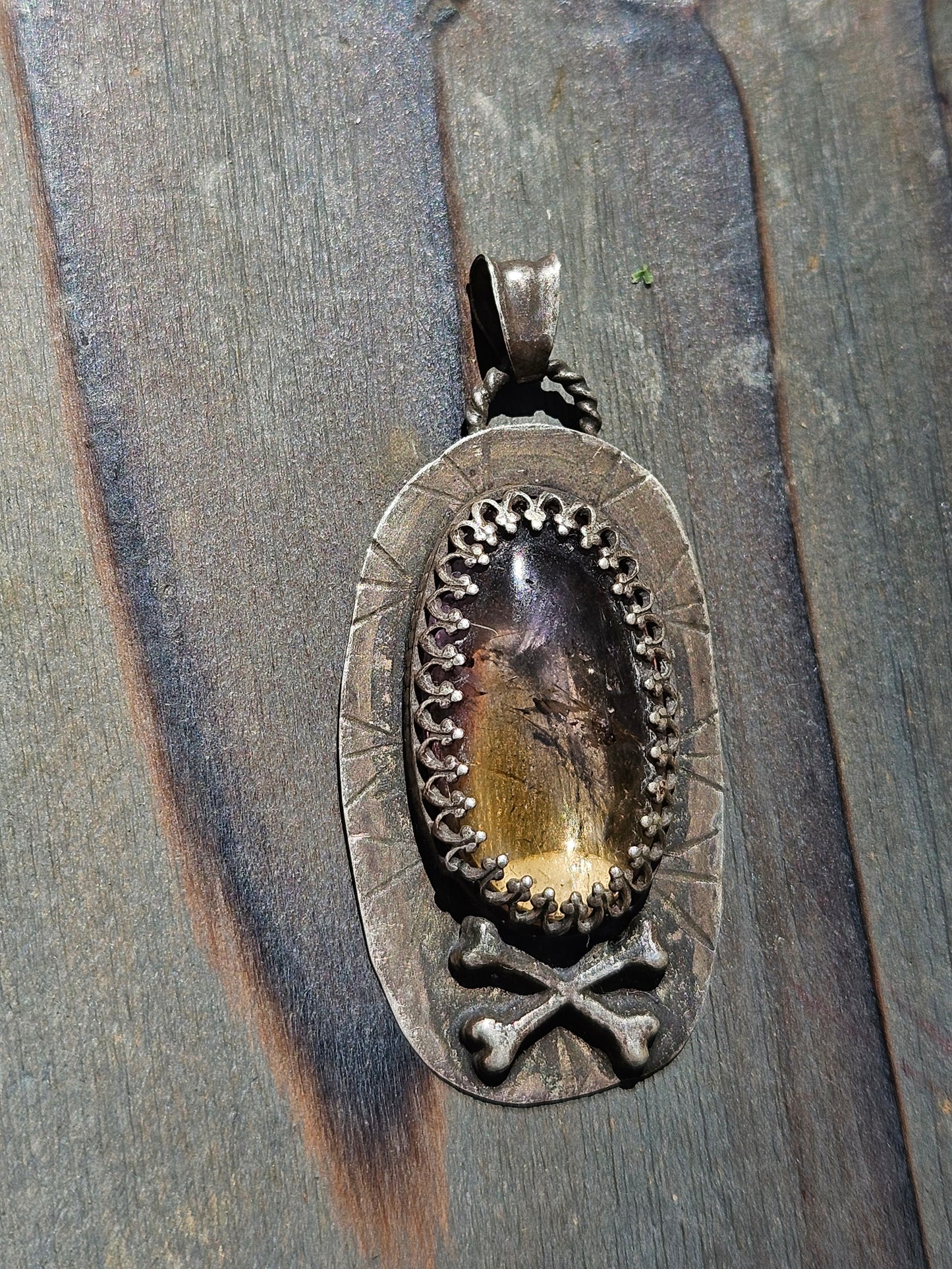 Ametrine and Crossbones Pendant