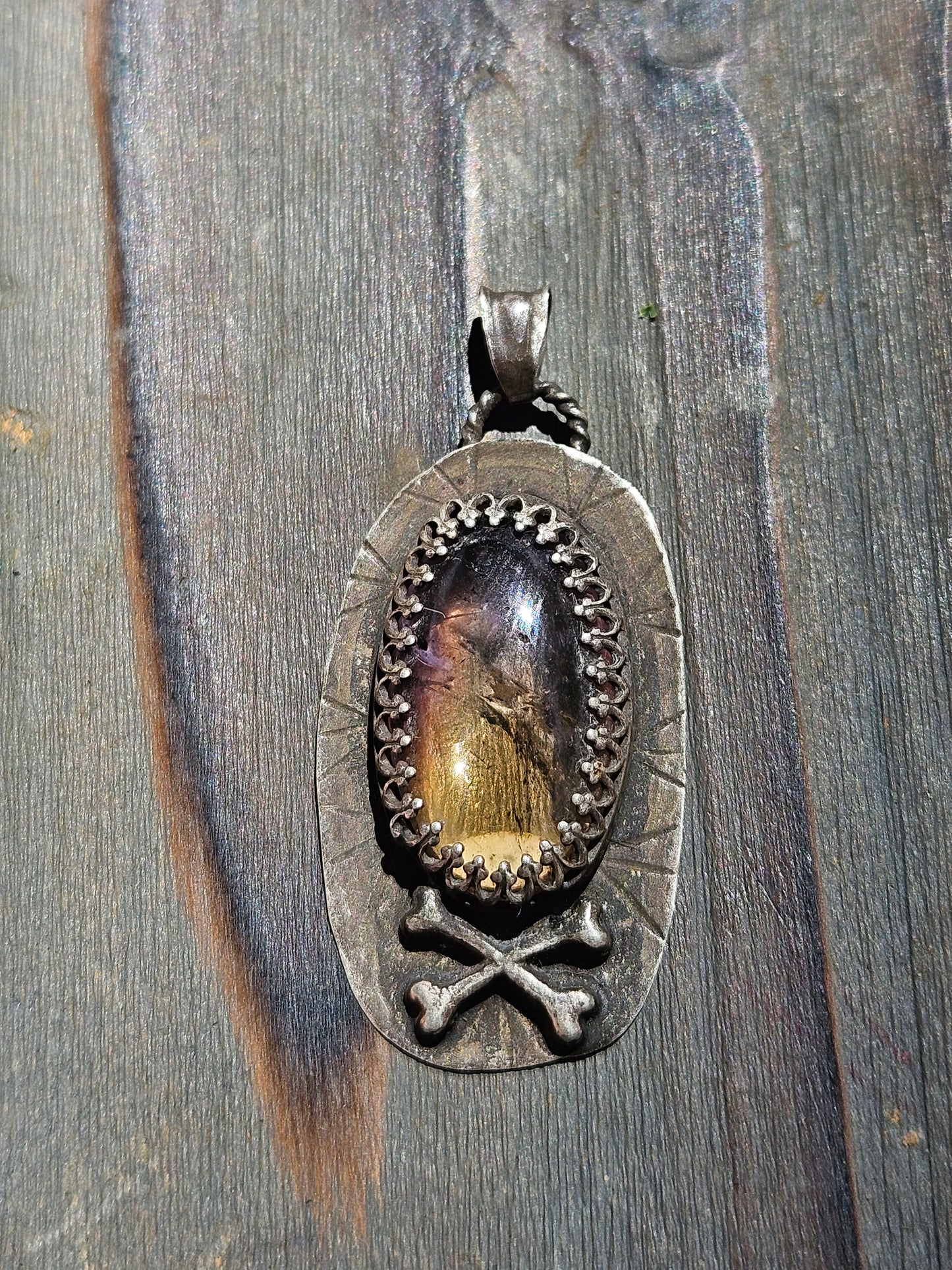 Ametrine and Crossbones Pendant