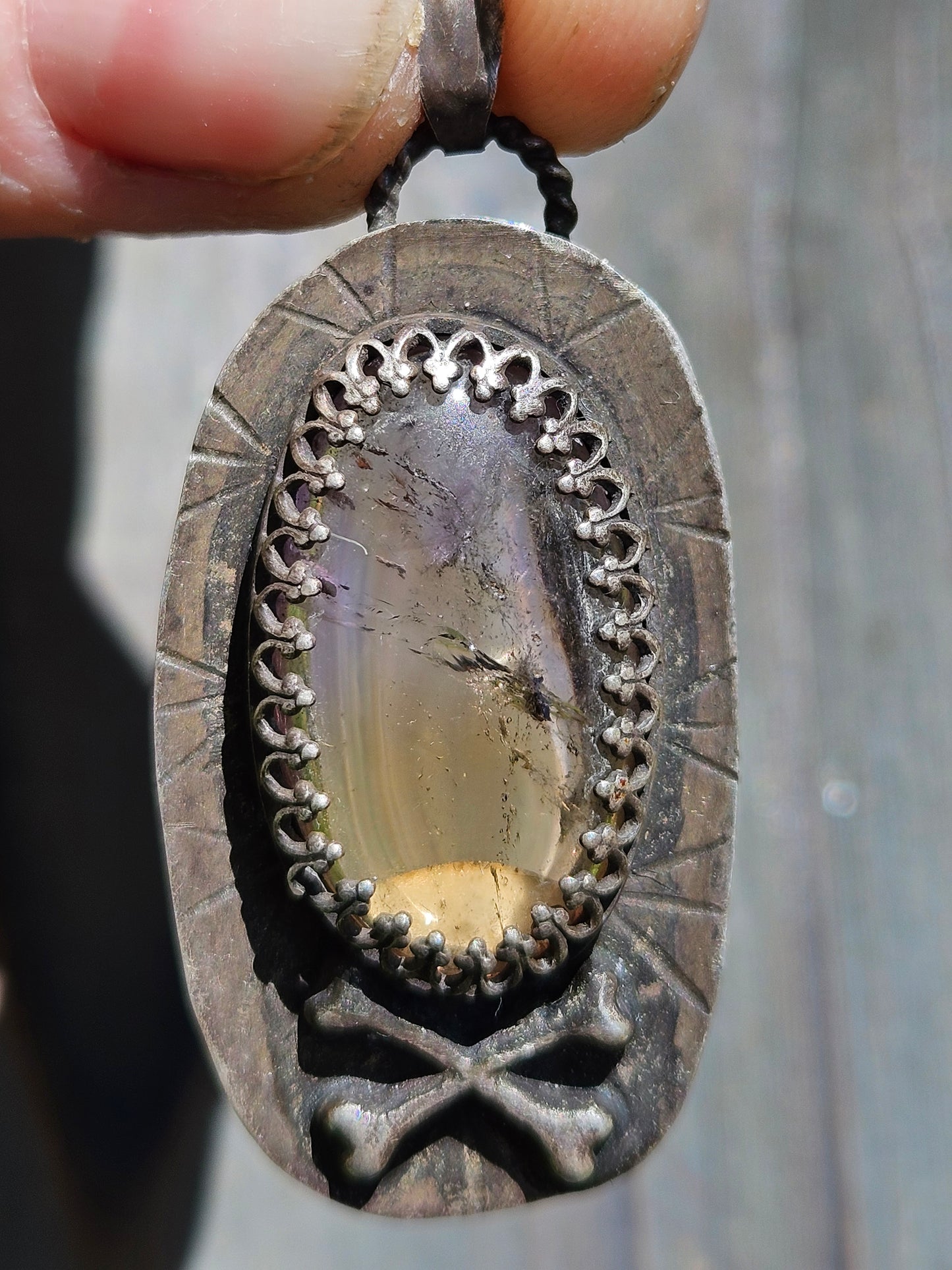 Ametrine and Crossbones Pendant
