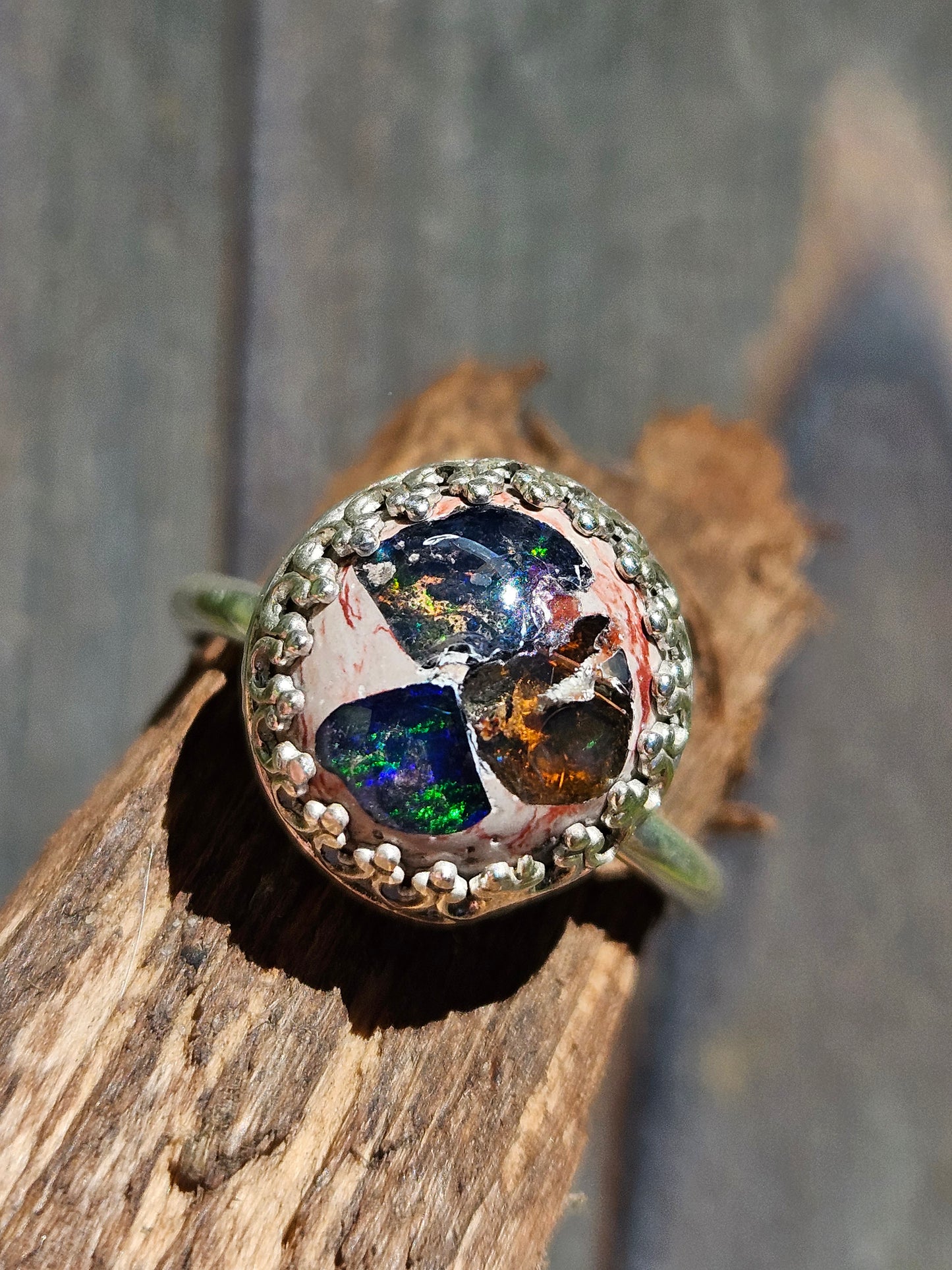 "Candy" Mexican Galaxy Opal Ring, Size 7