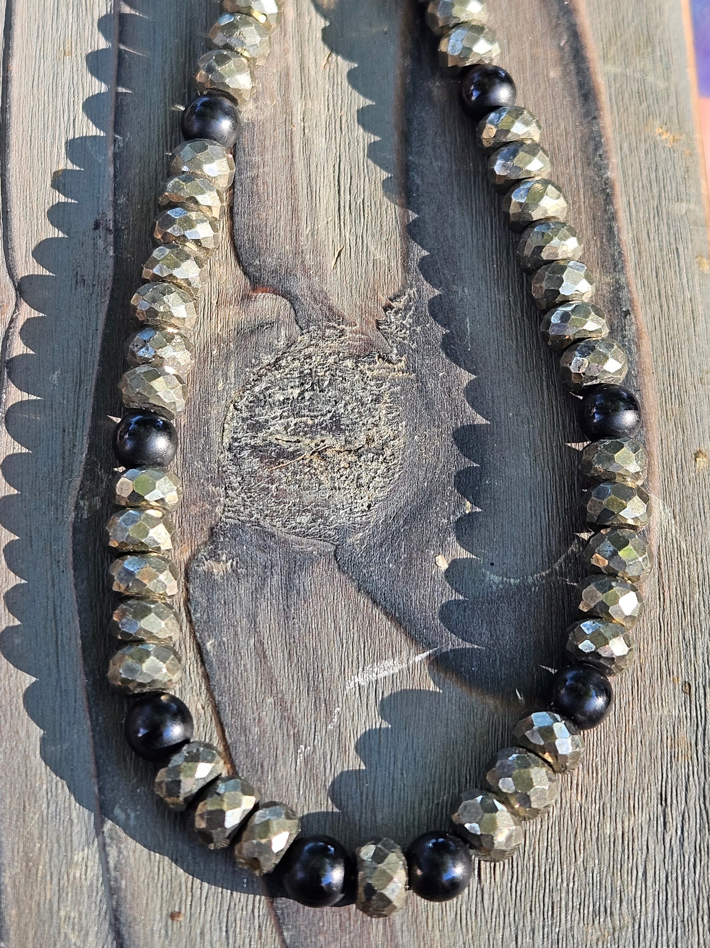 Pyrite and Onyx Necklace