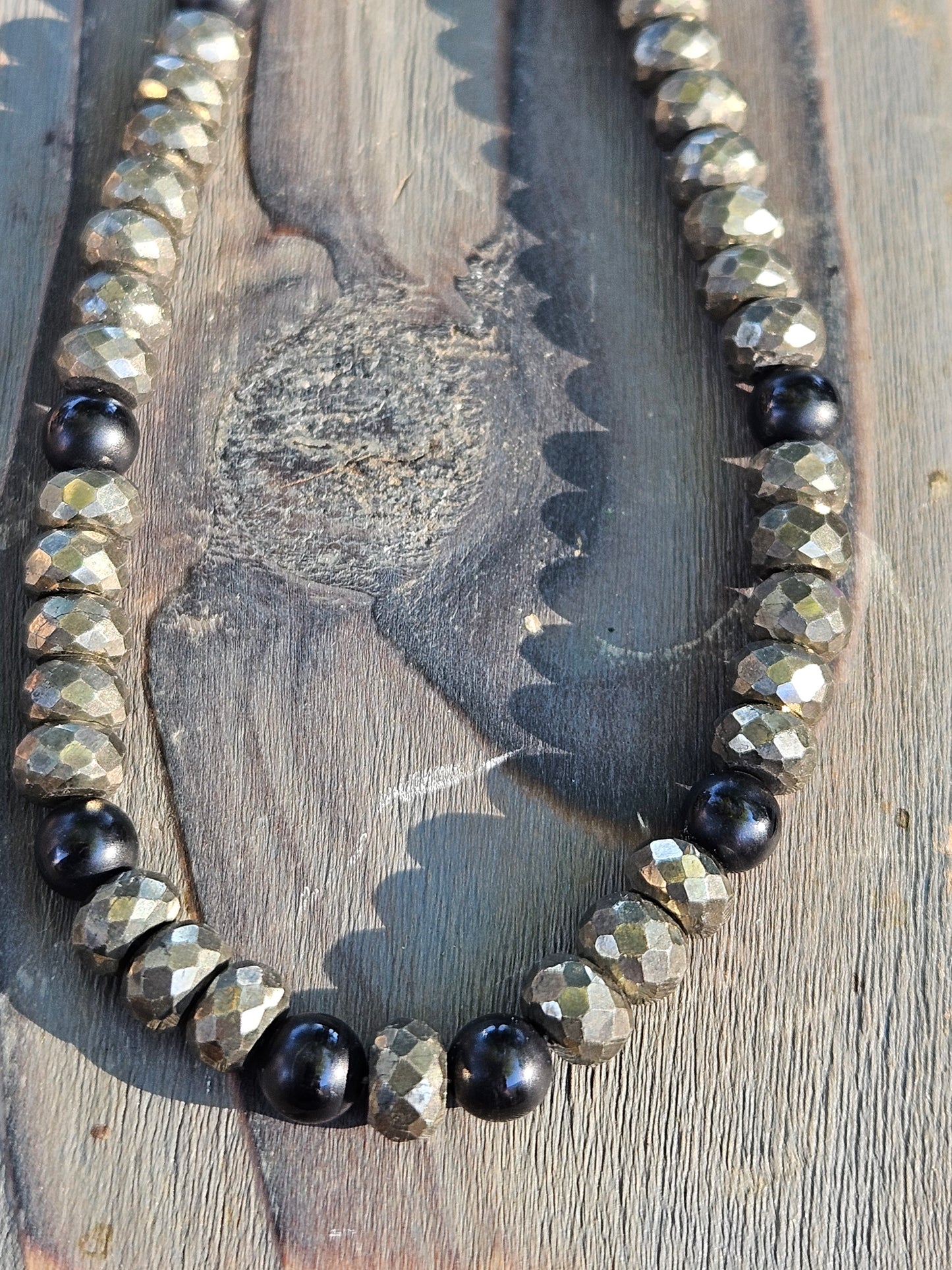 Pyrite and Onyx Necklace