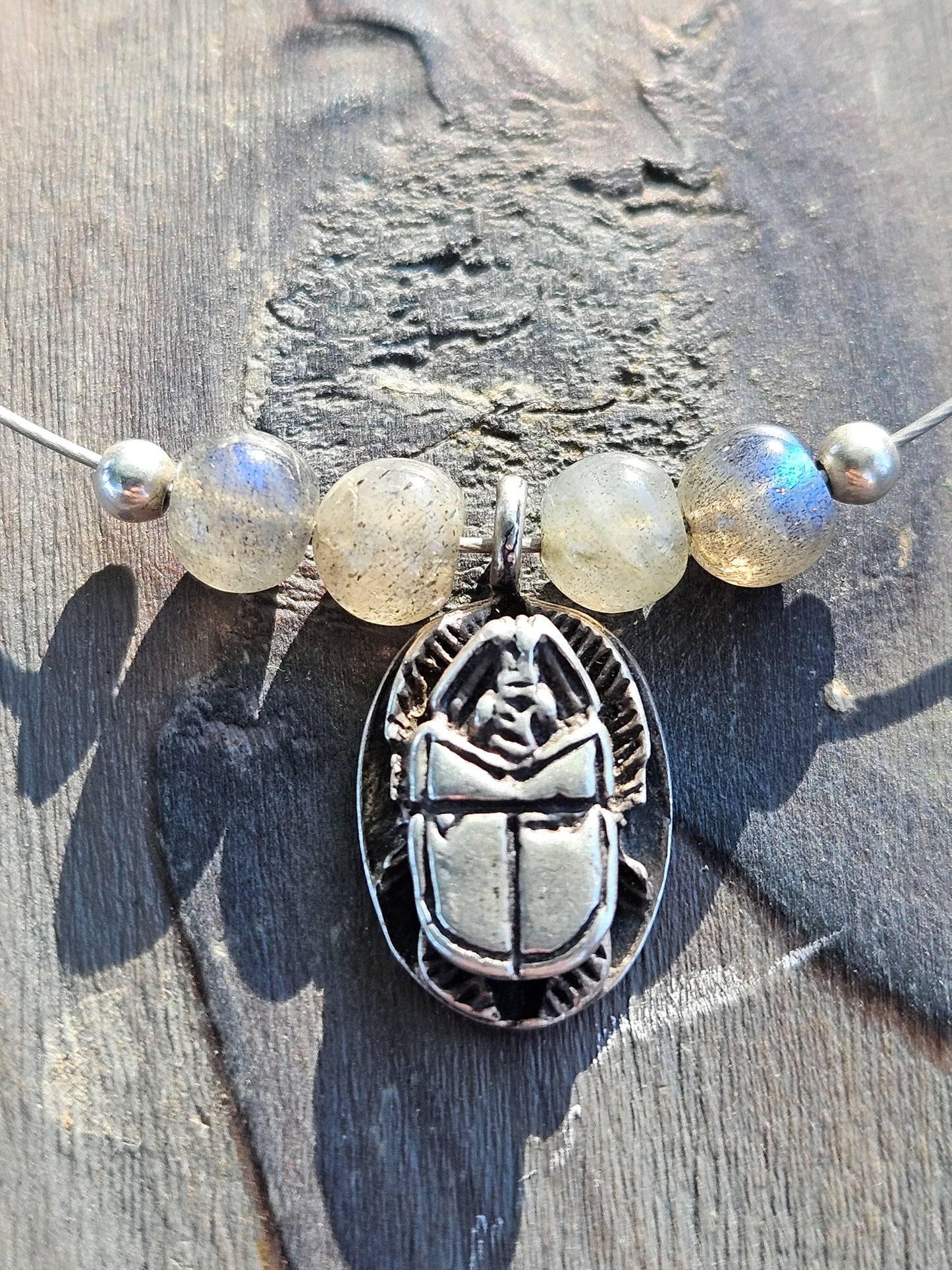 Labradorite Scarab Necklace