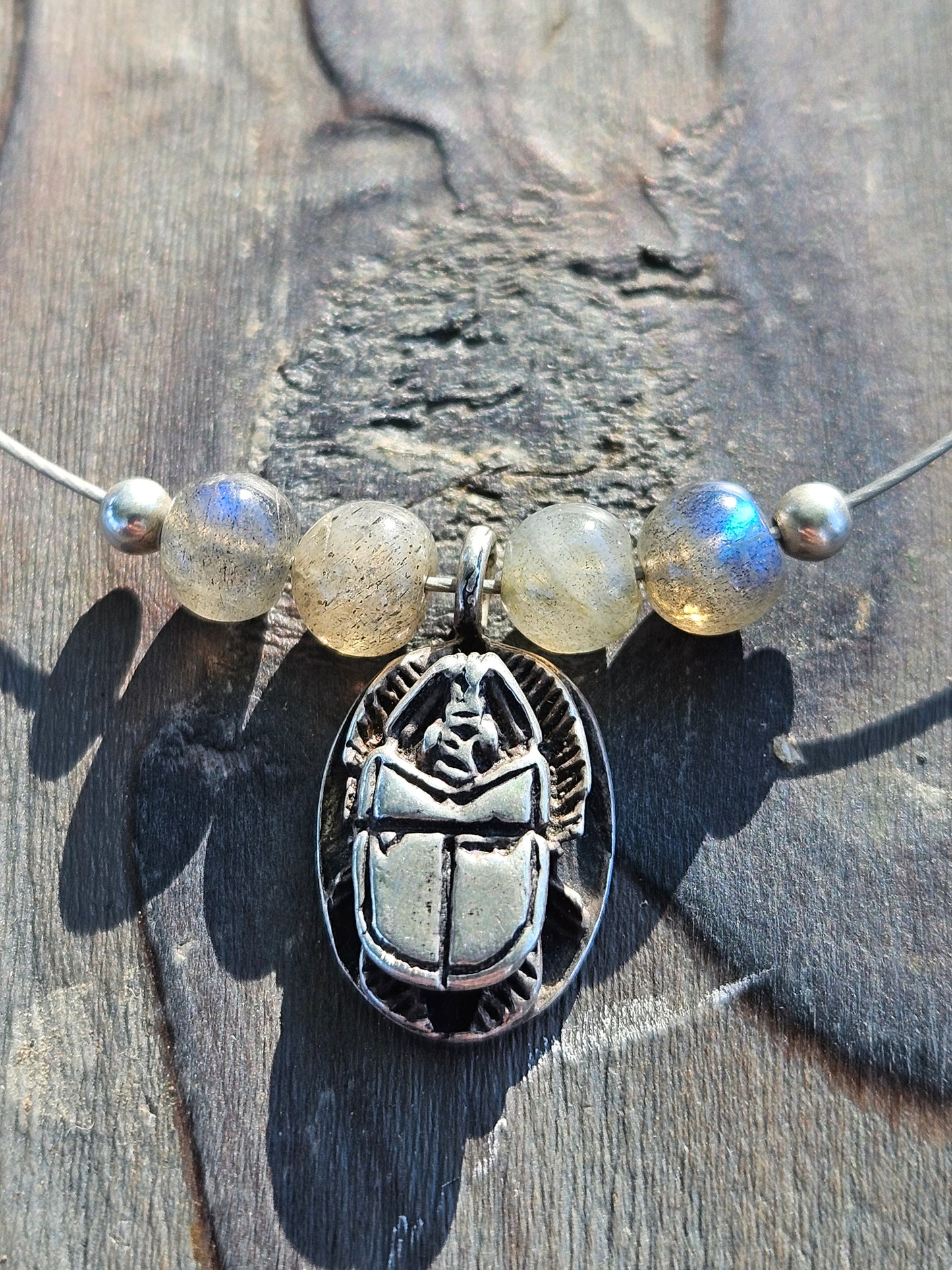Labradorite Scarab Necklace