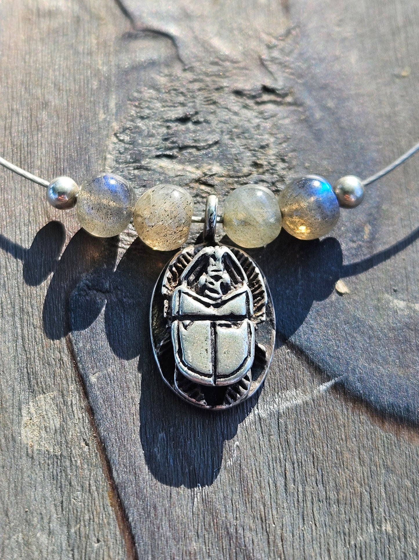 Labradorite Scarab Necklace
