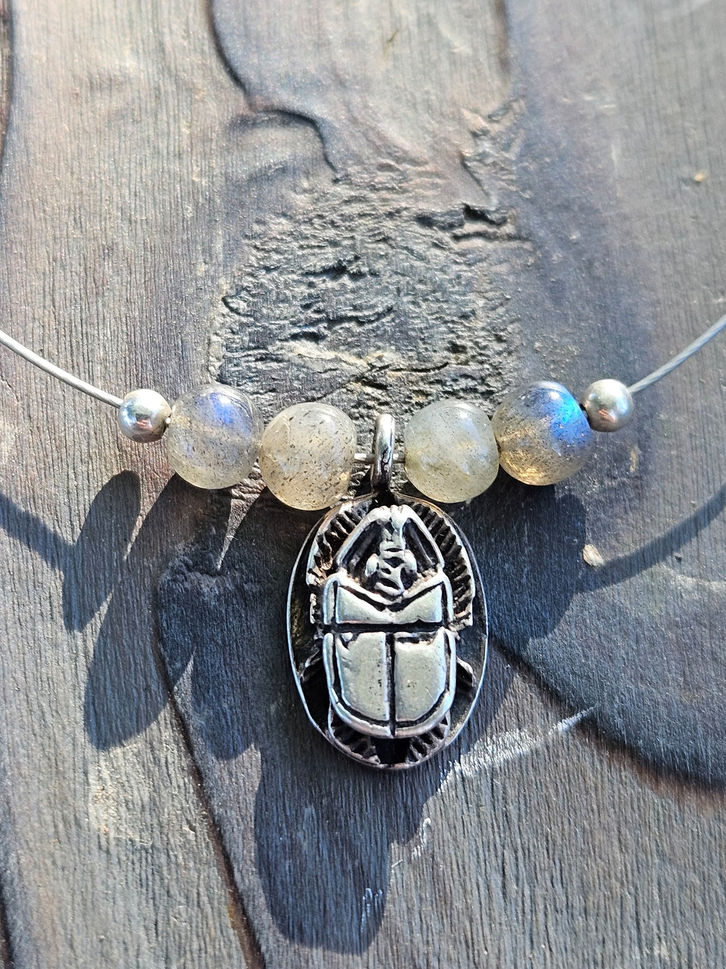Labradorite Scarab Necklace