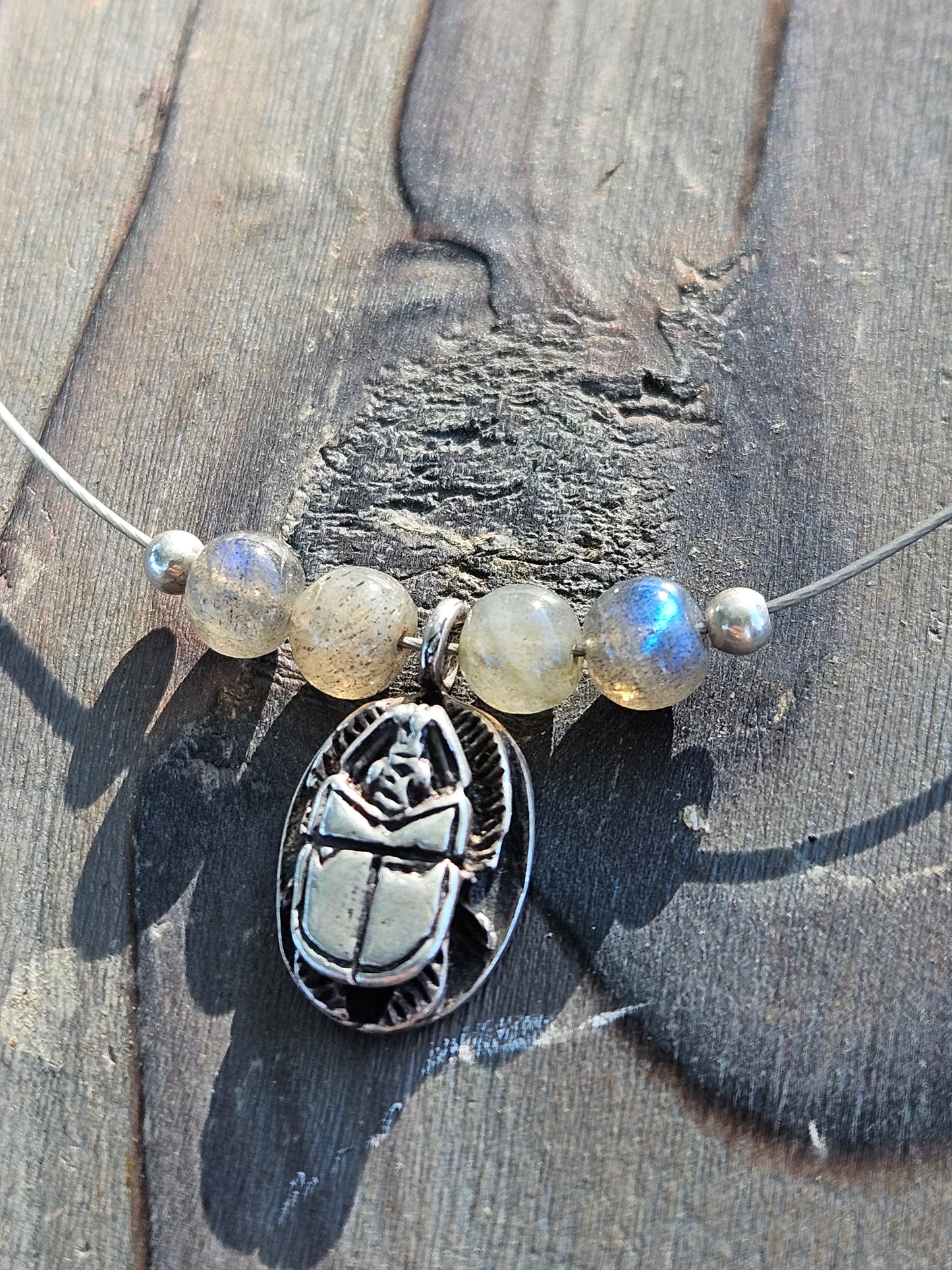 Labradorite Scarab Necklace