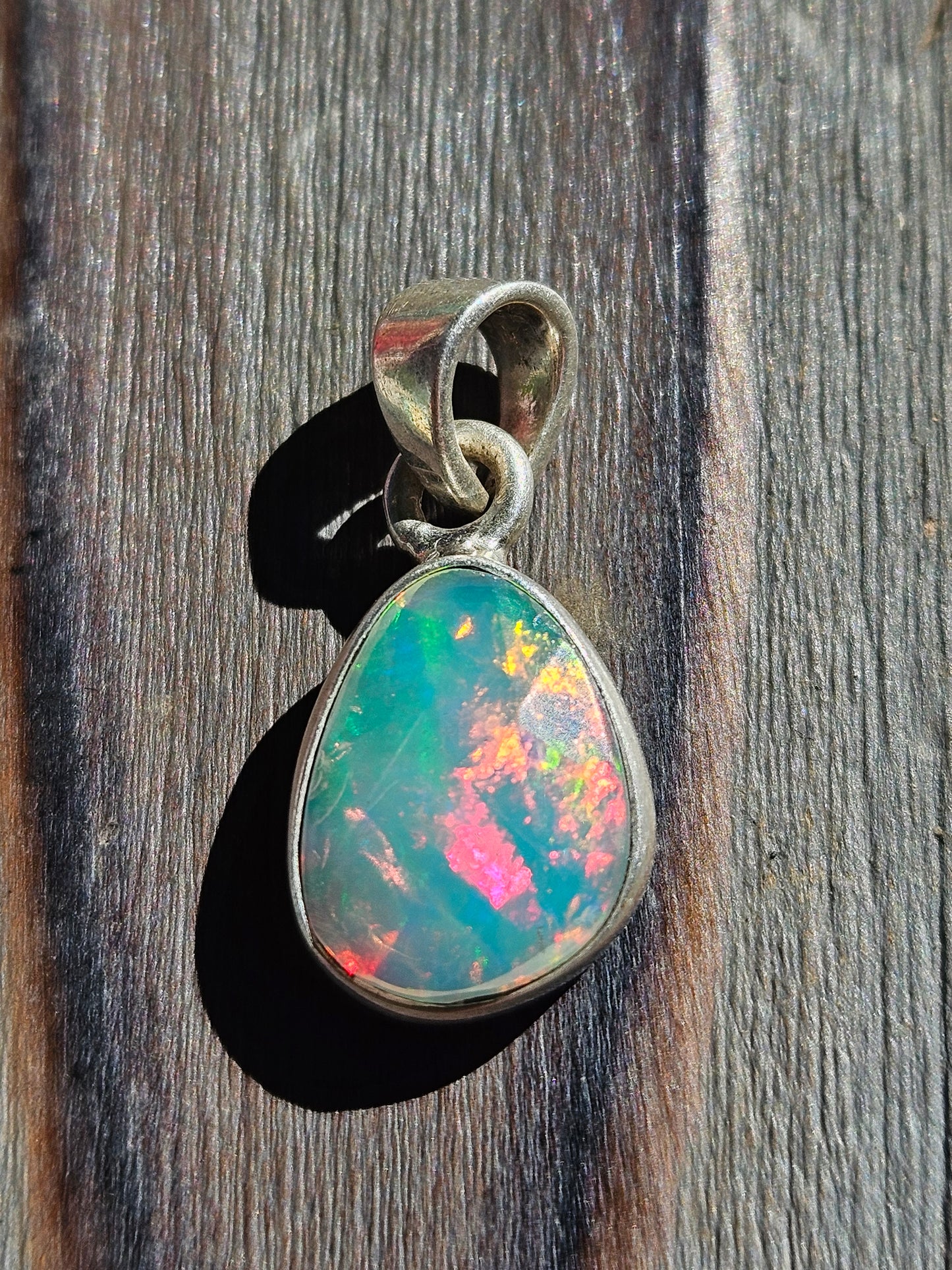 Rose Cut Ethiopian Opal Pendant