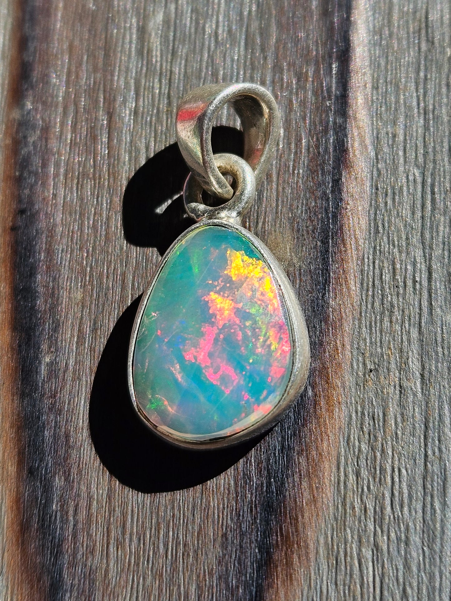 Rose Cut Ethiopian Opal Pendant