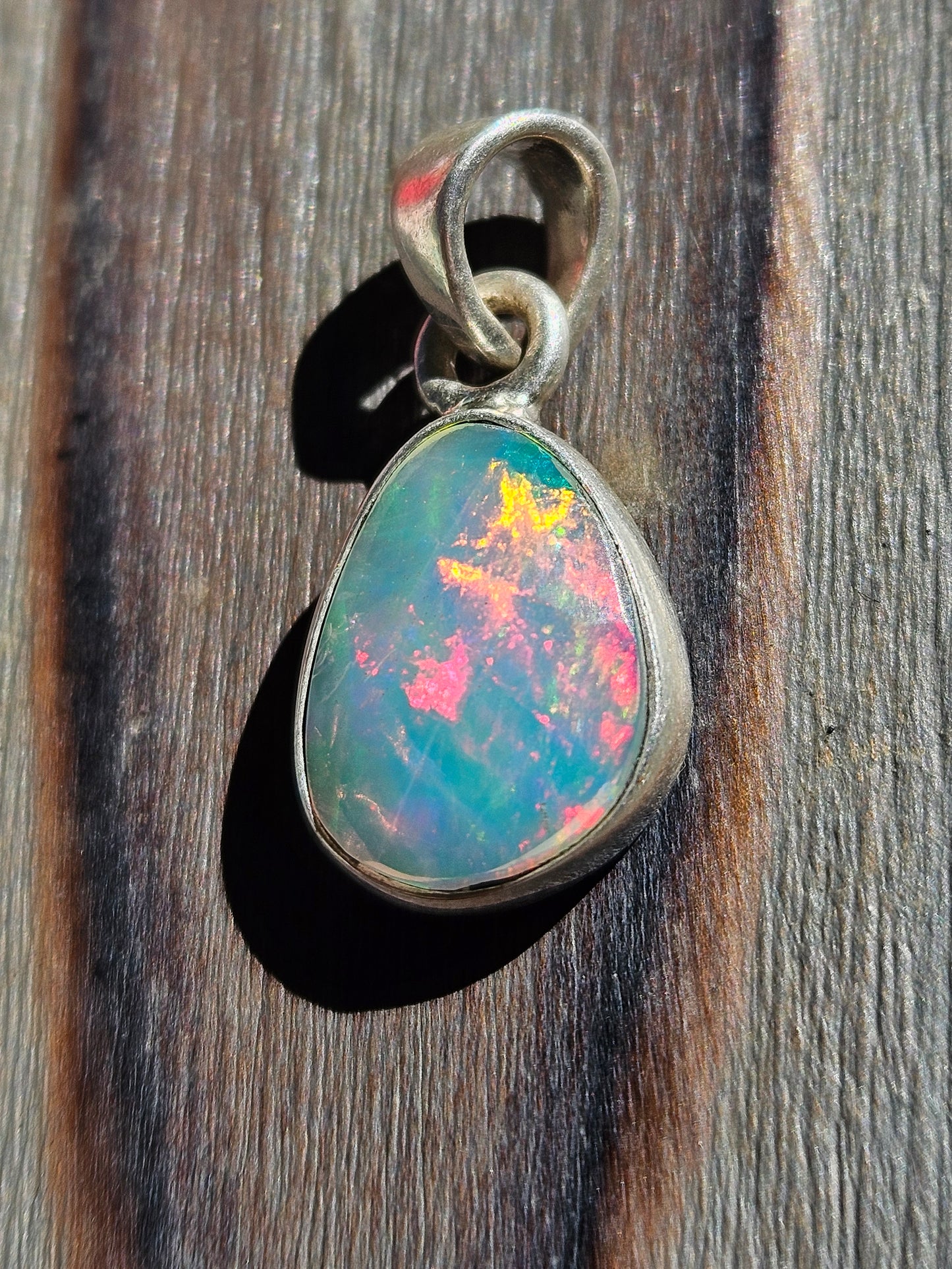 Rose Cut Ethiopian Opal Pendant