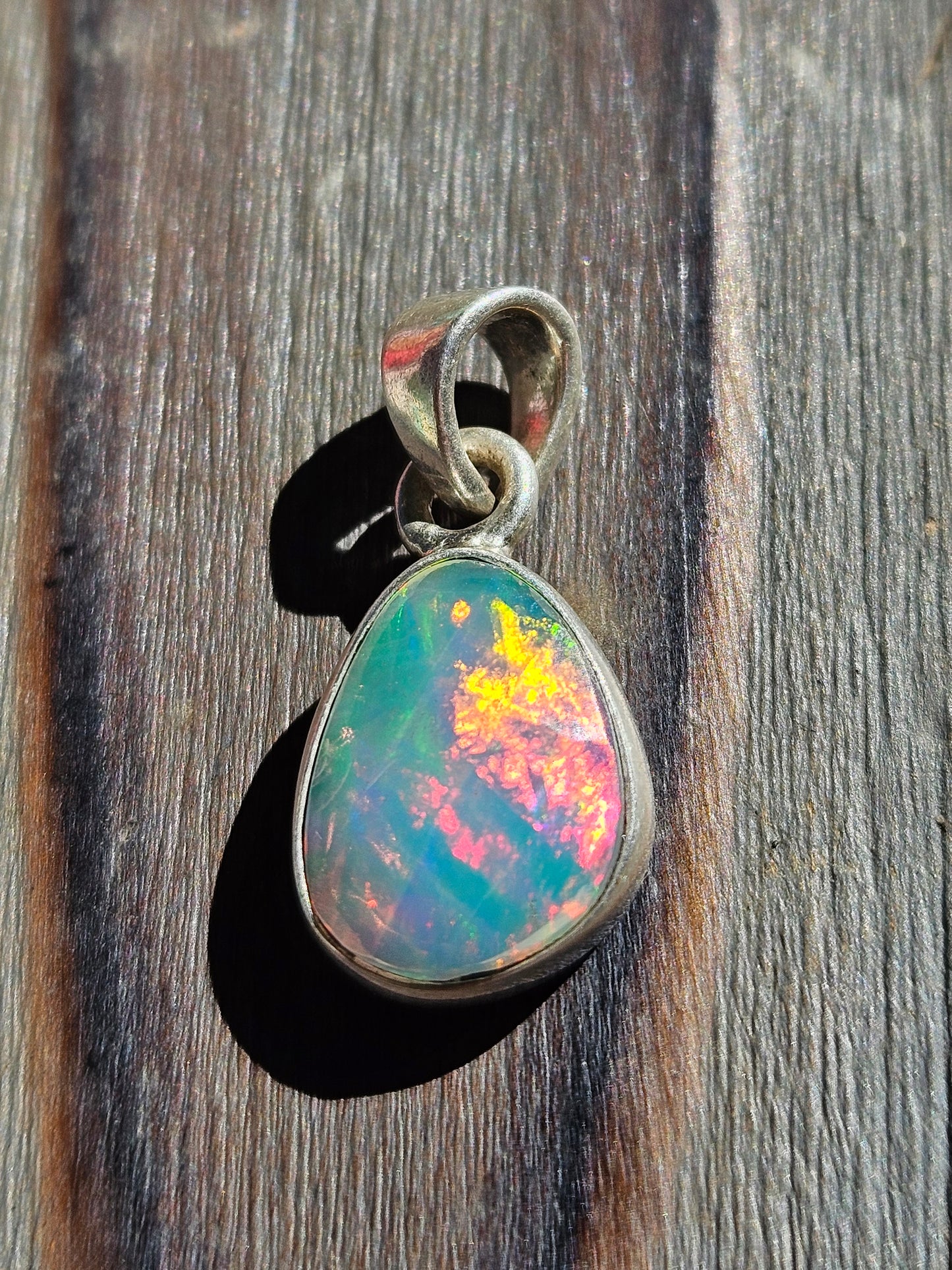 Rose Cut Ethiopian Opal Pendant