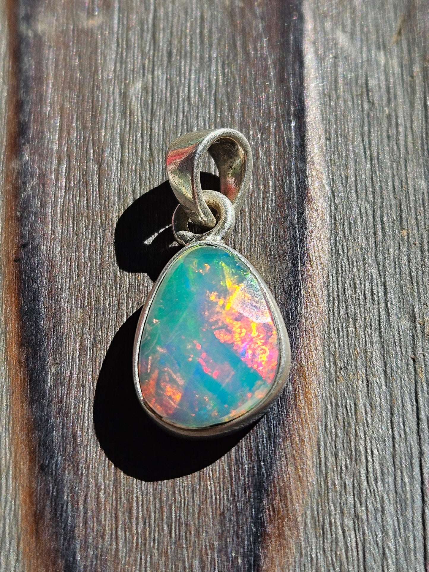 Rose Cut Ethiopian Opal Pendant