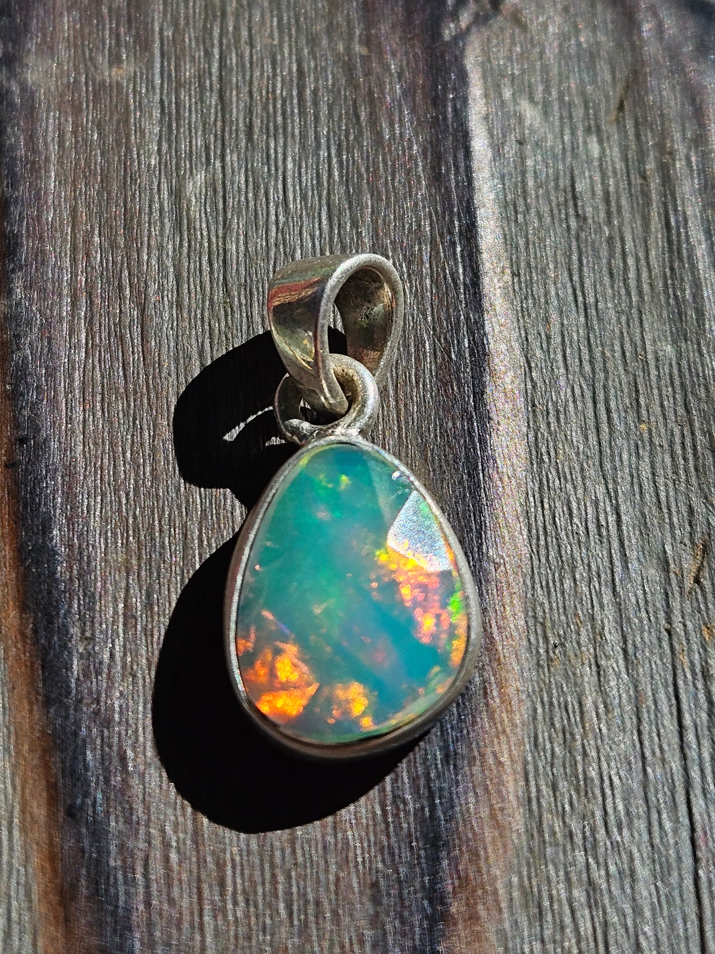 Rose Cut Ethiopian Opal Pendant