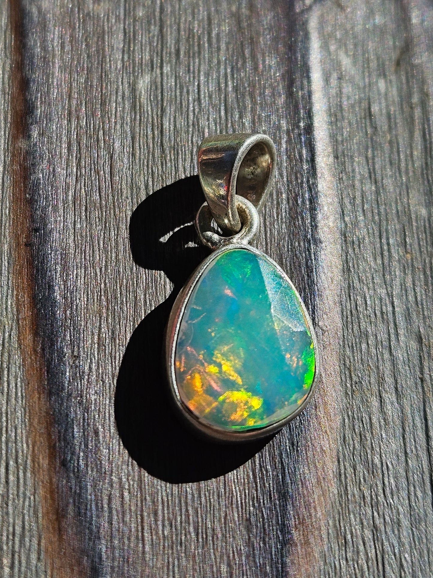 Rose Cut Ethiopian Opal Pendant