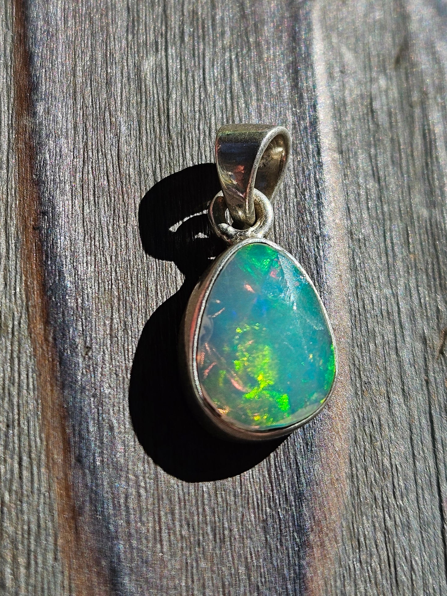 Rose Cut Ethiopian Opal Pendant