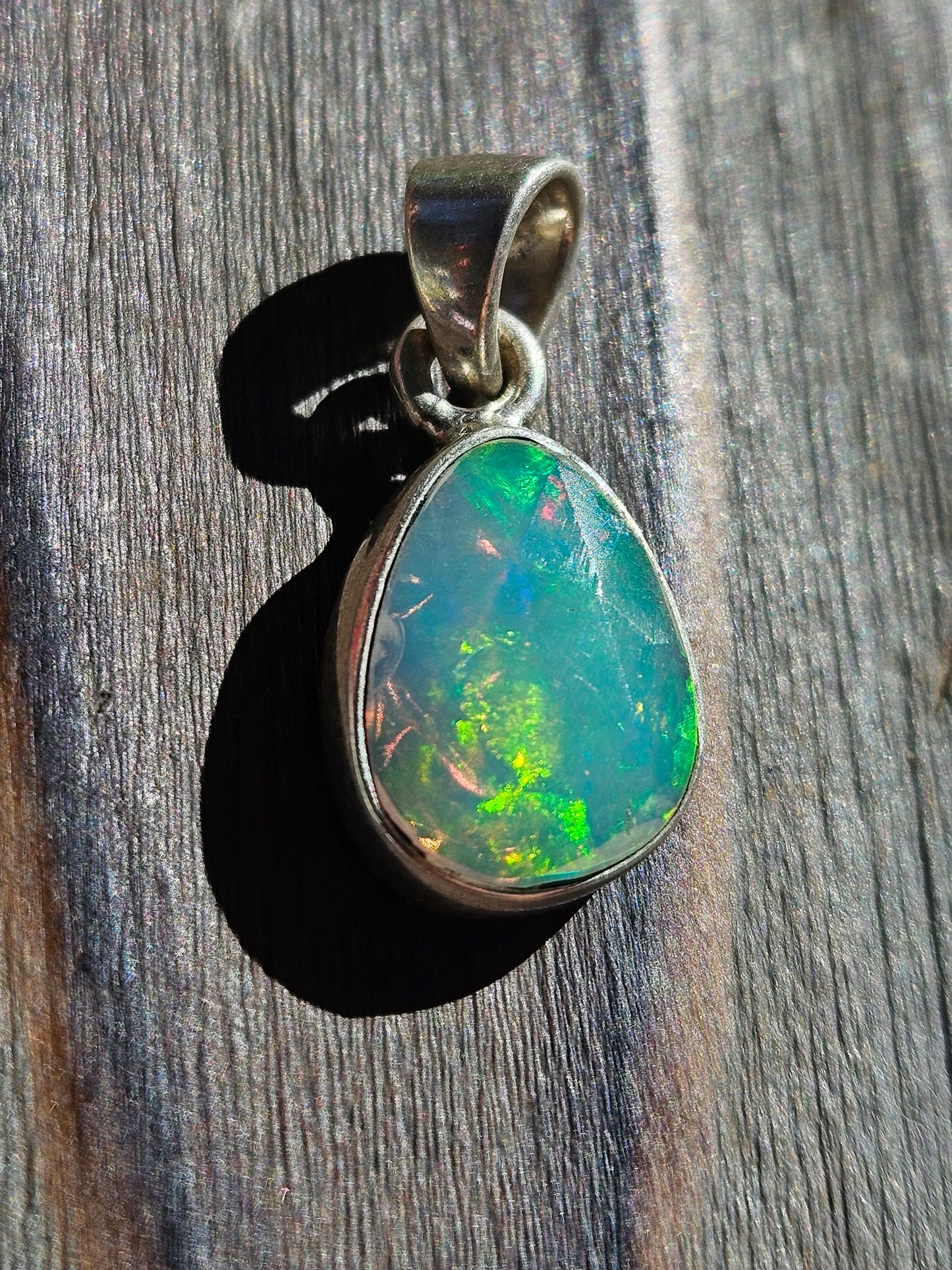 Rose Cut Ethiopian Opal Pendant