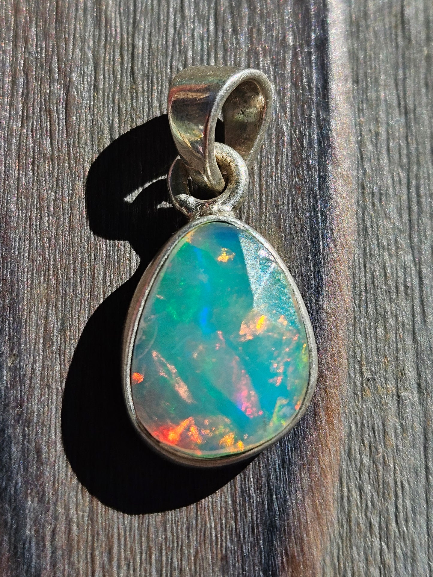 Rose Cut Ethiopian Opal Pendant