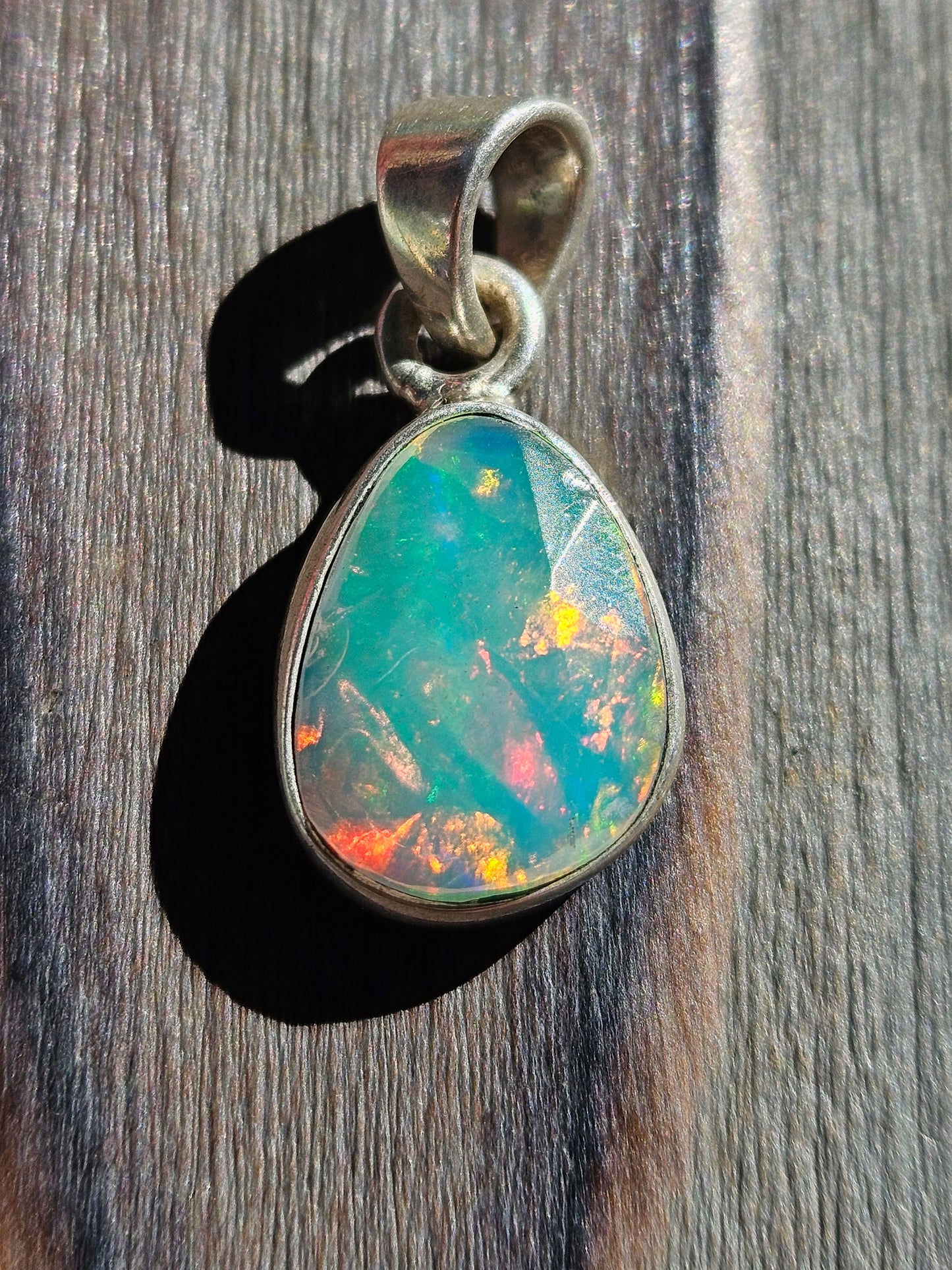 Rose Cut Ethiopian Opal Pendant