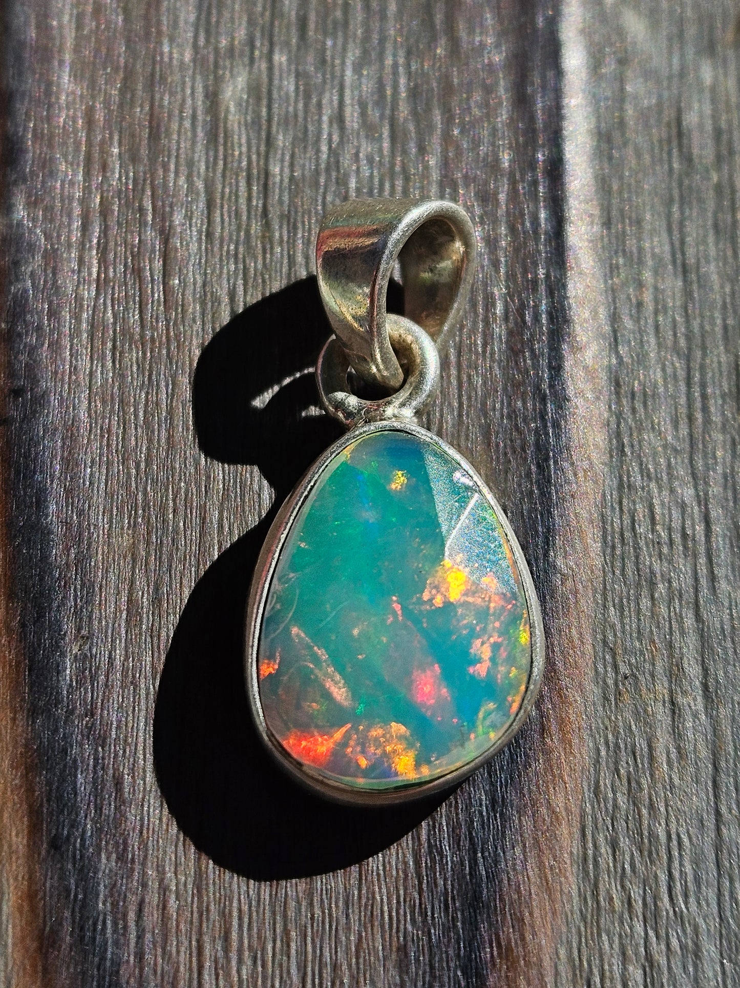 Rose Cut Ethiopian Opal Pendant