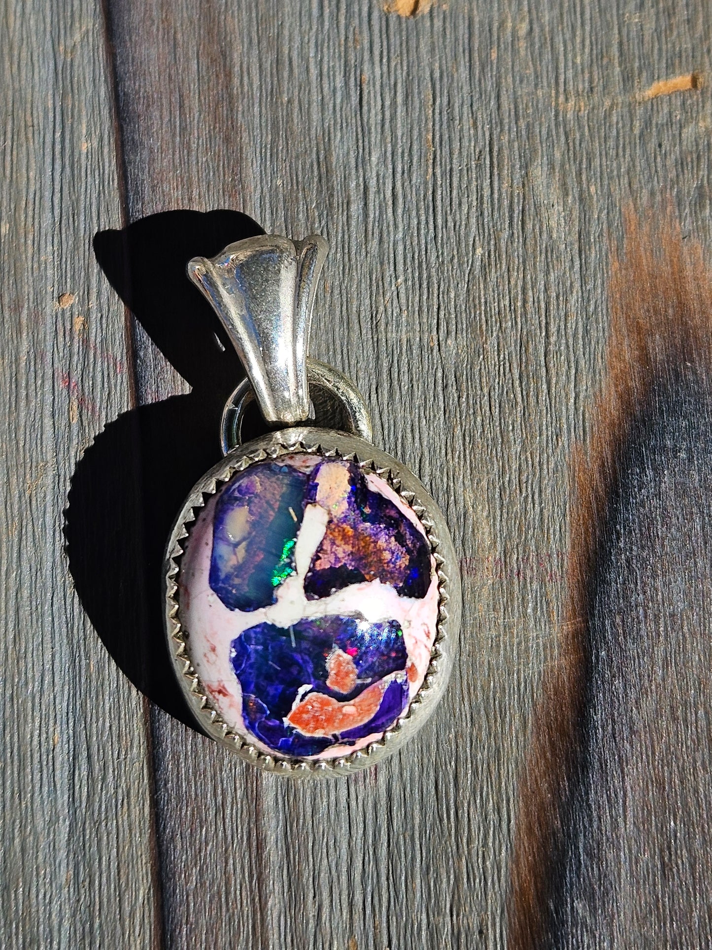 "Tri-fecta" Mexican Galaxy Opal Pendant