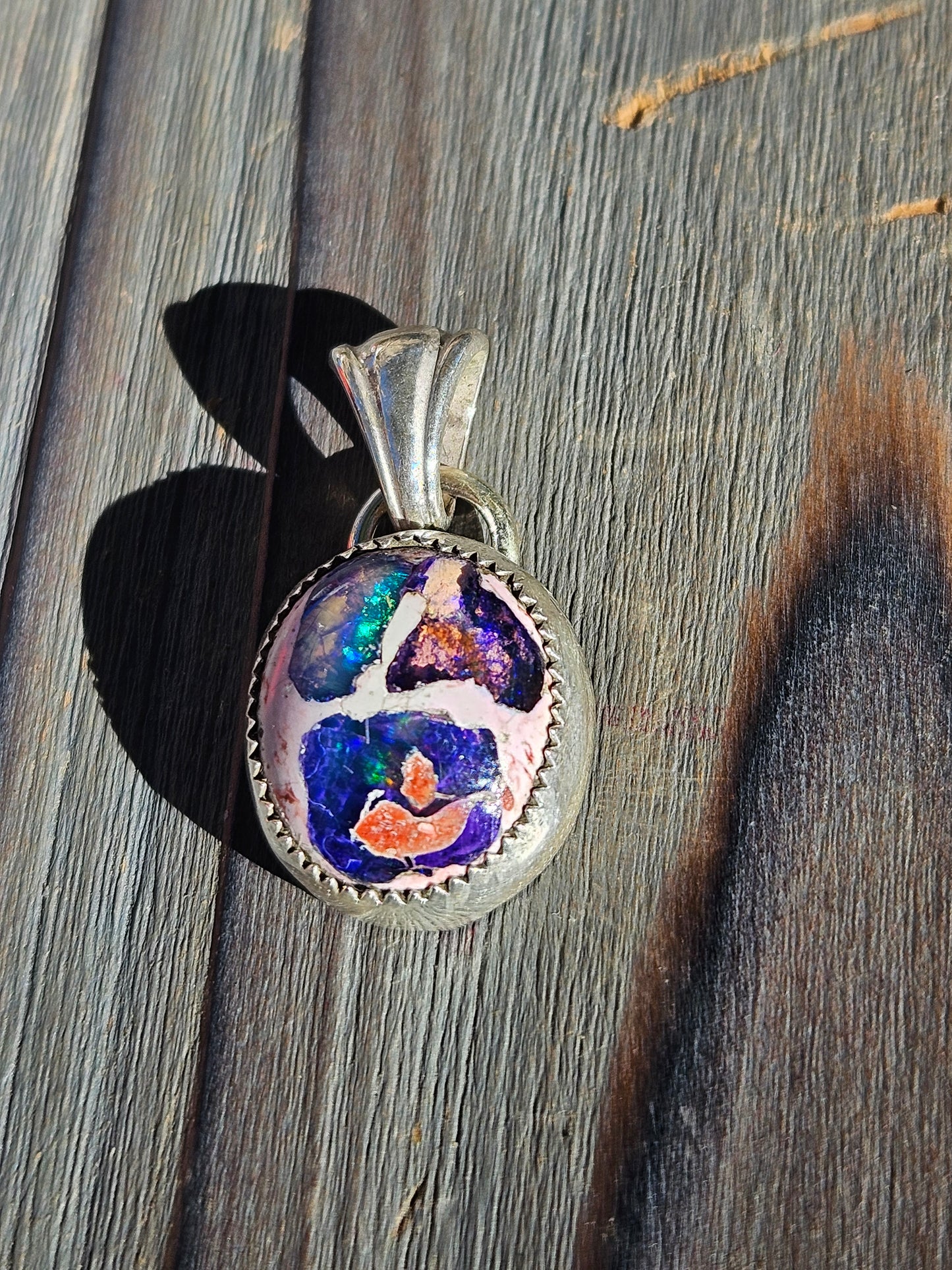 "Tri-fecta" Mexican Galaxy Opal Pendant