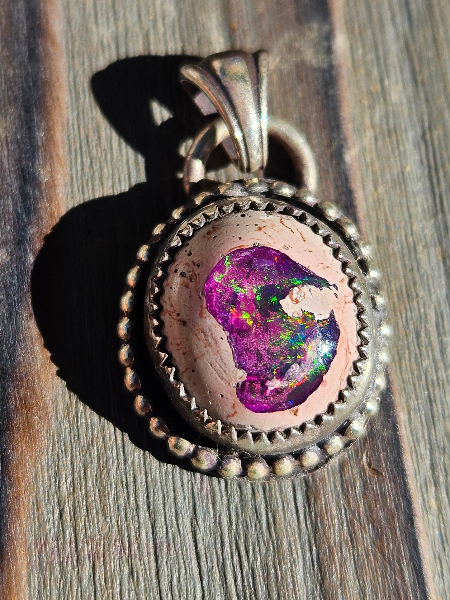 Purple Mexican Opal Pendant