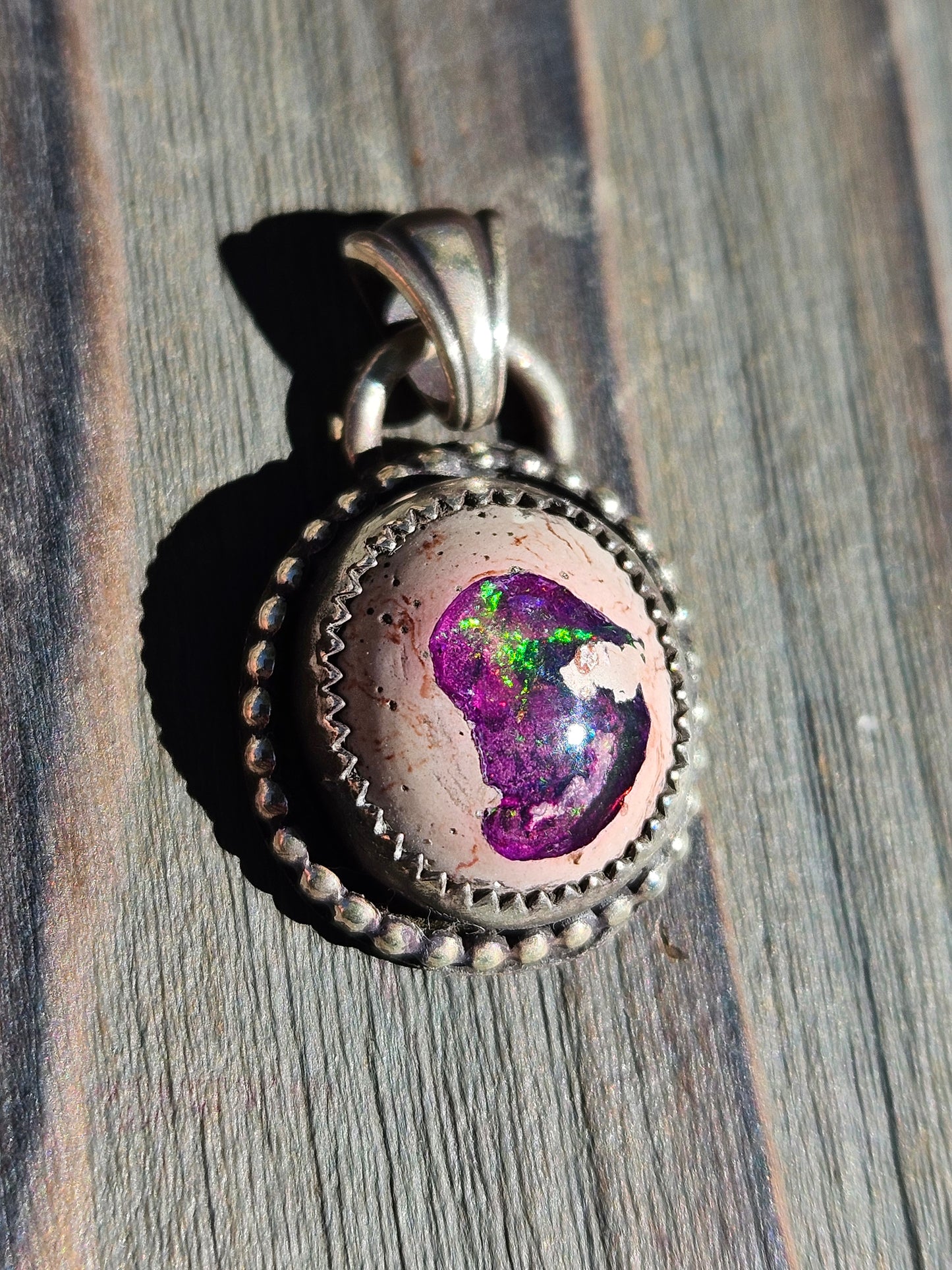 Purple Mexican Opal Pendant
