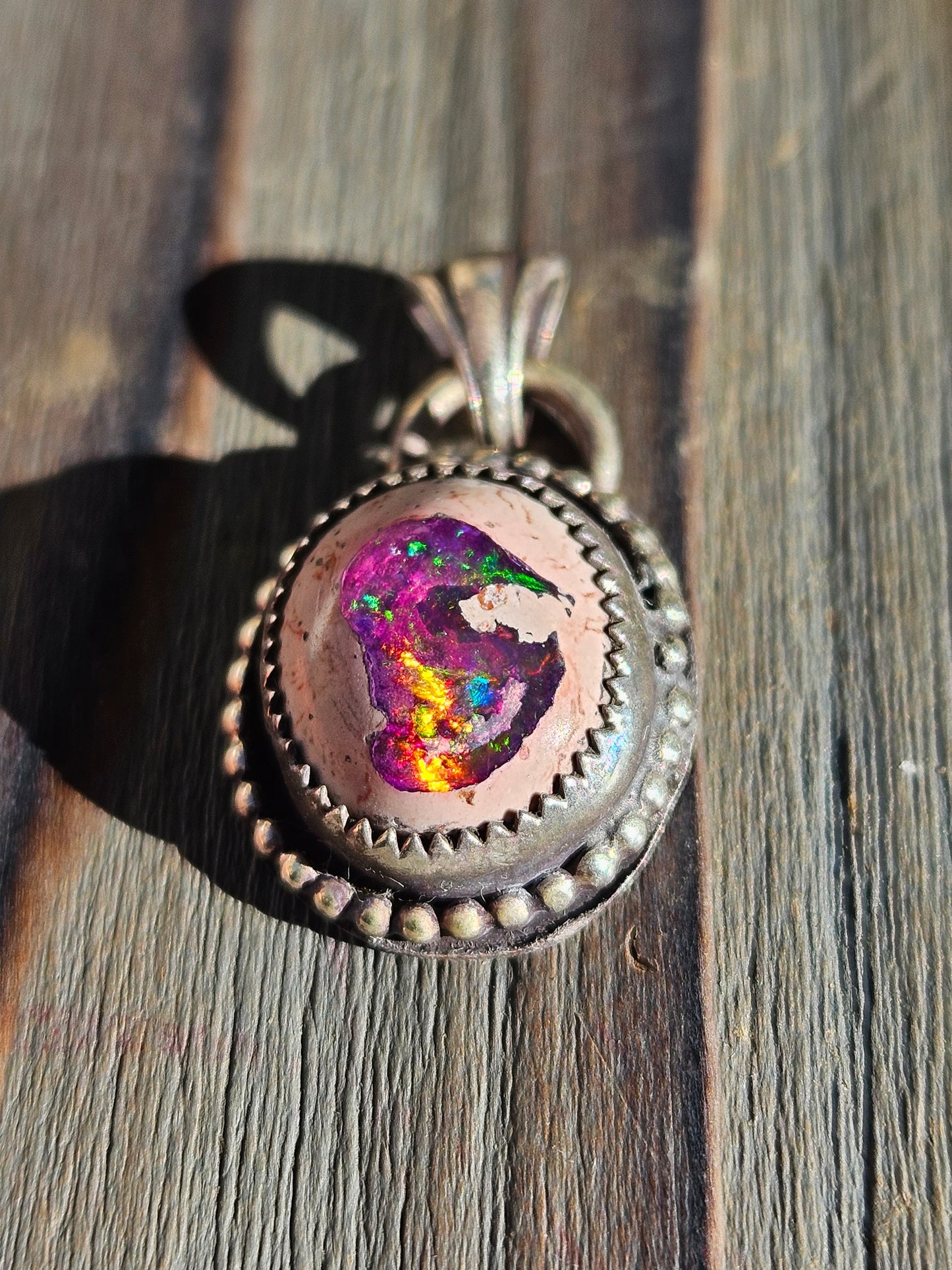 Purple Mexican Opal Pendant