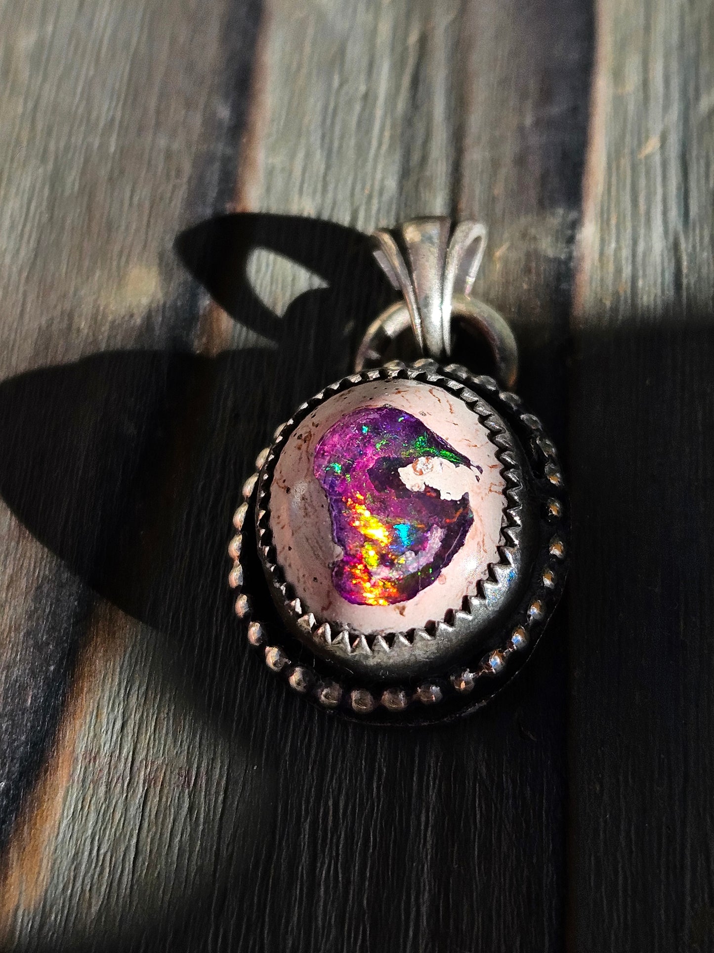 Purple Mexican Opal Pendant