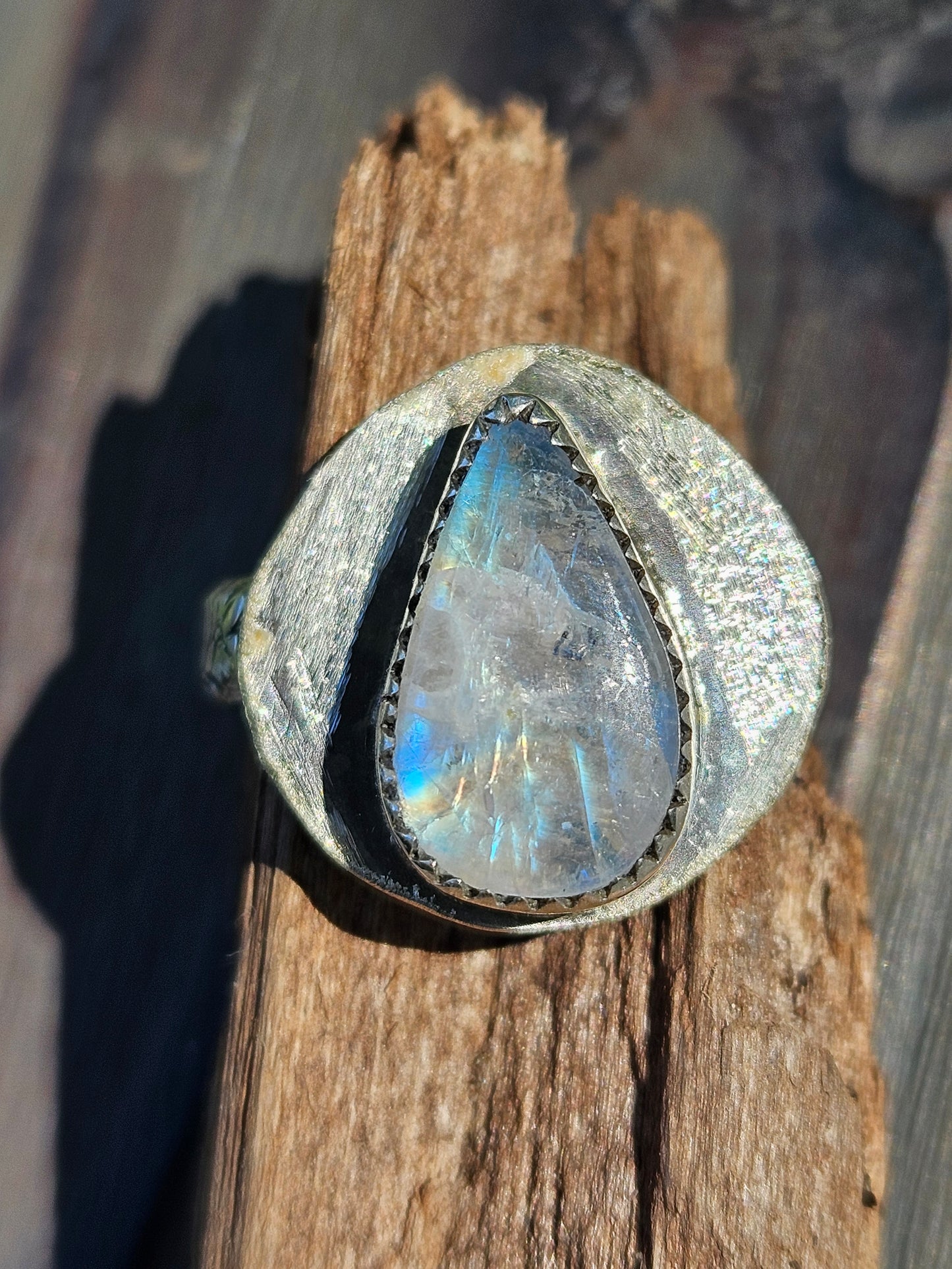 "Compass" Moonstone Ring, Size 8