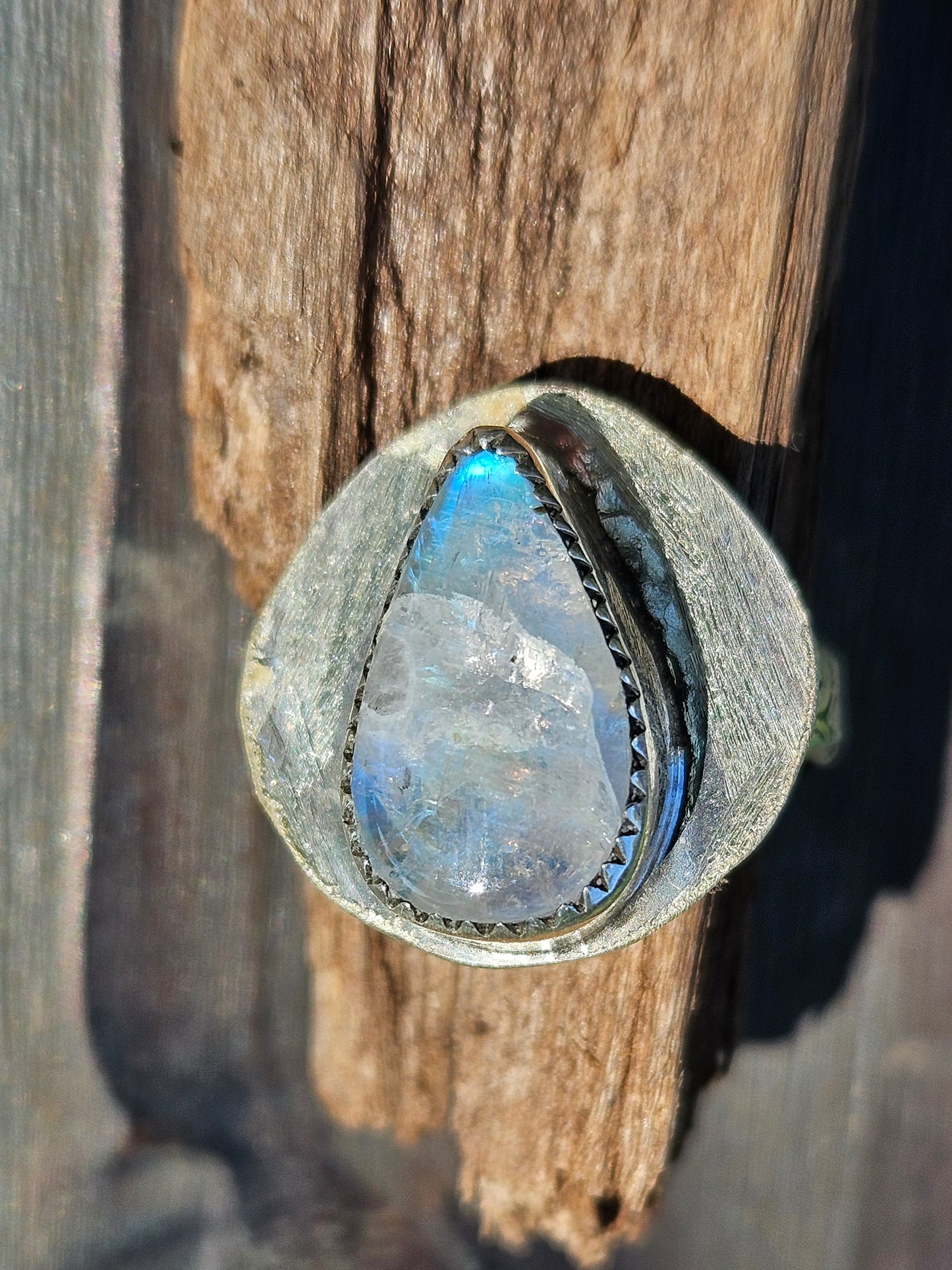 "Compass" Moonstone Ring, Size 8