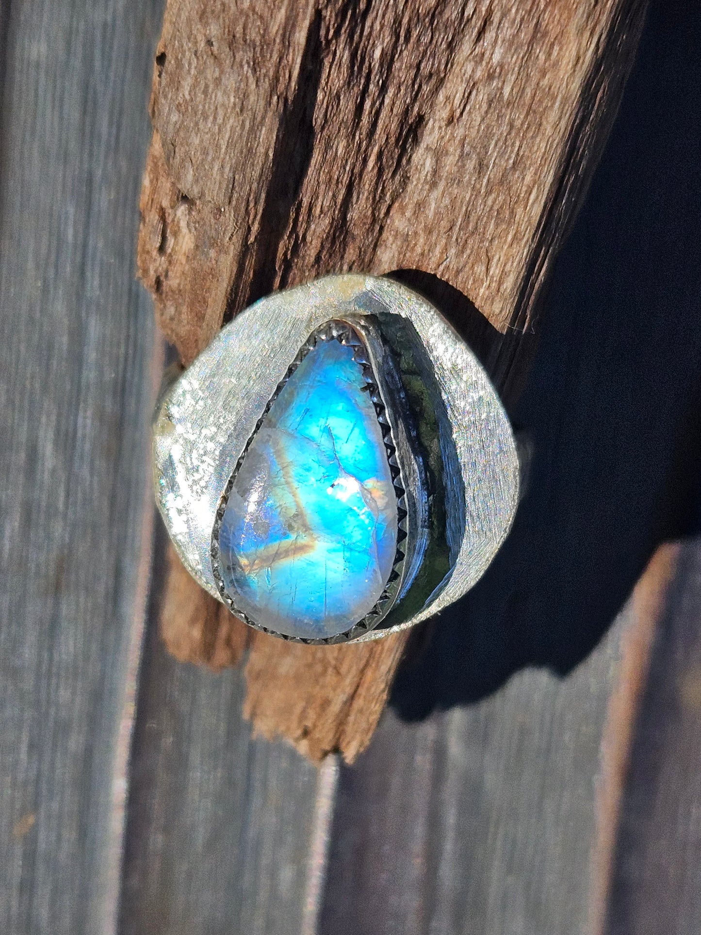 "Compass" Moonstone Ring, Size 8