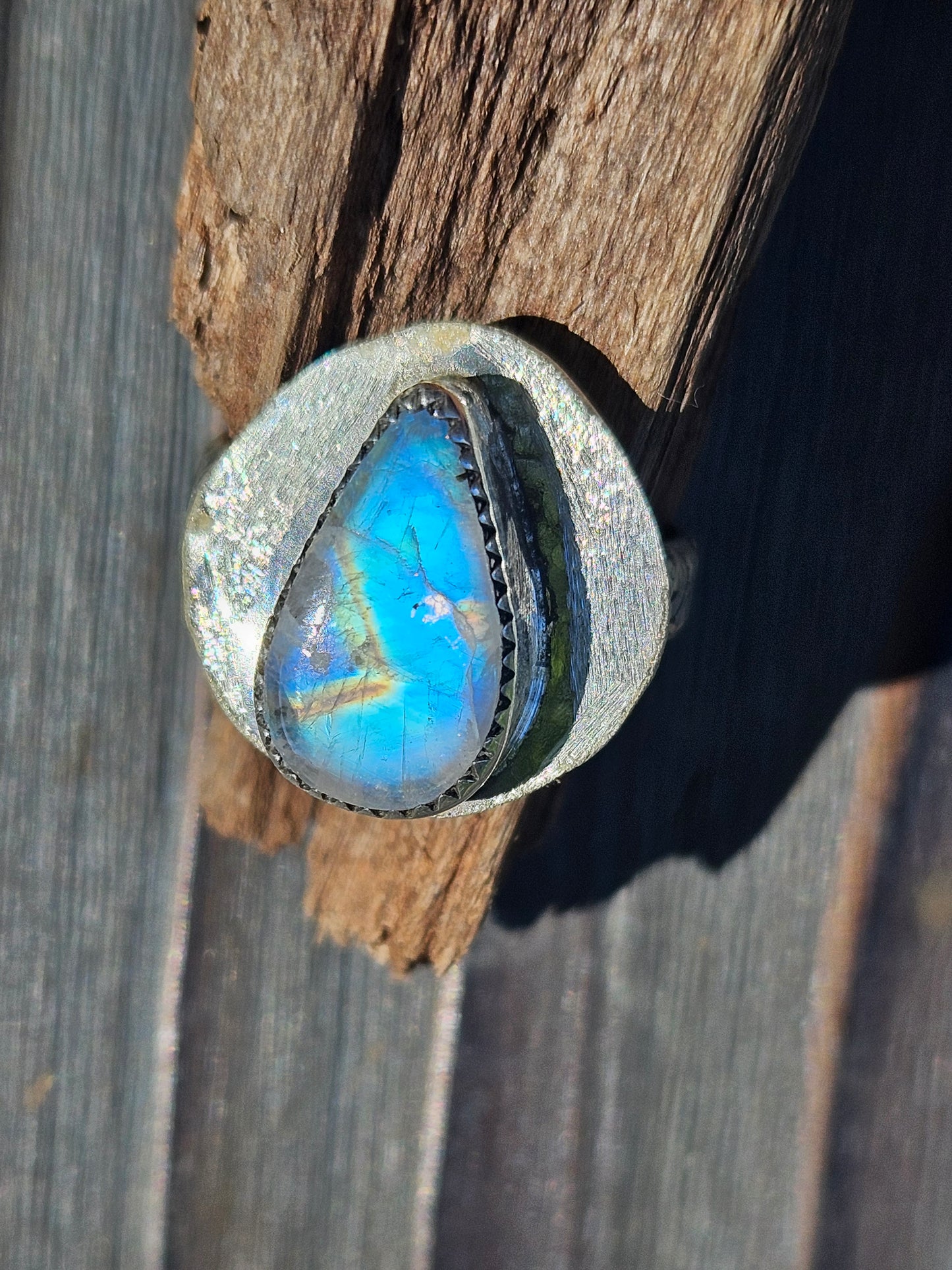 "Compass" Moonstone Ring, Size 8