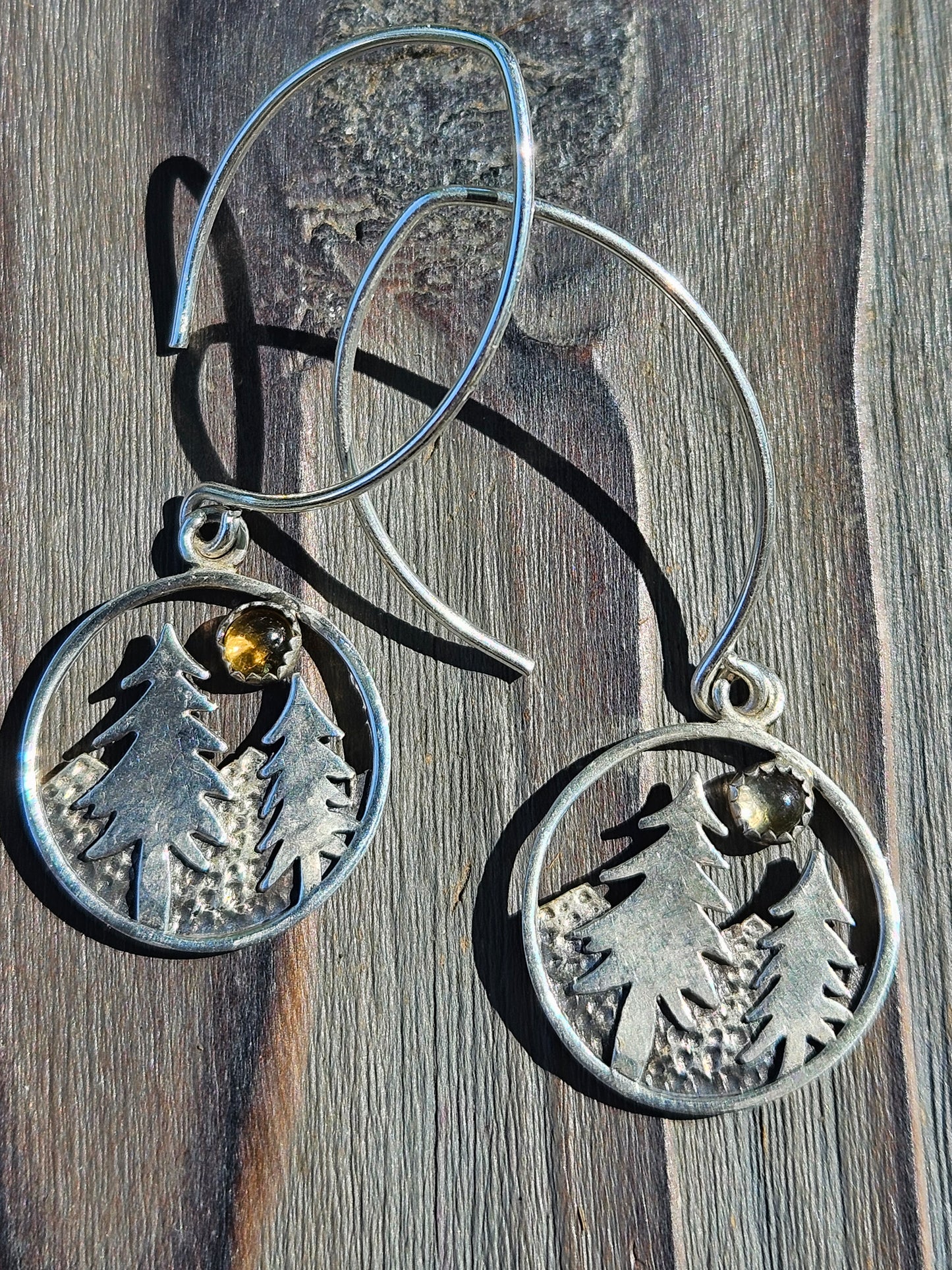 Cedar and Citrine Sun Earrings