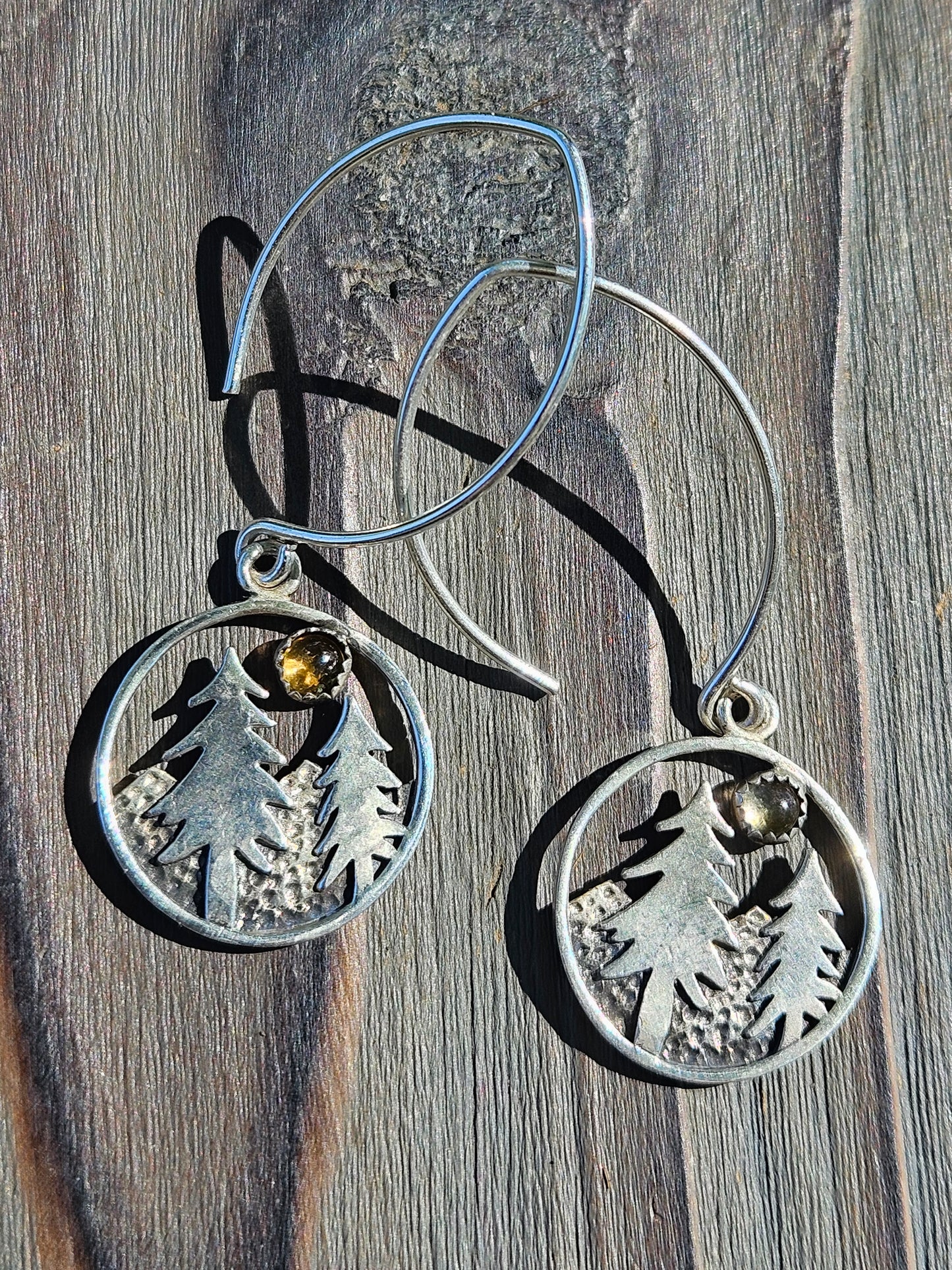 Cedar and Citrine Sun Earrings