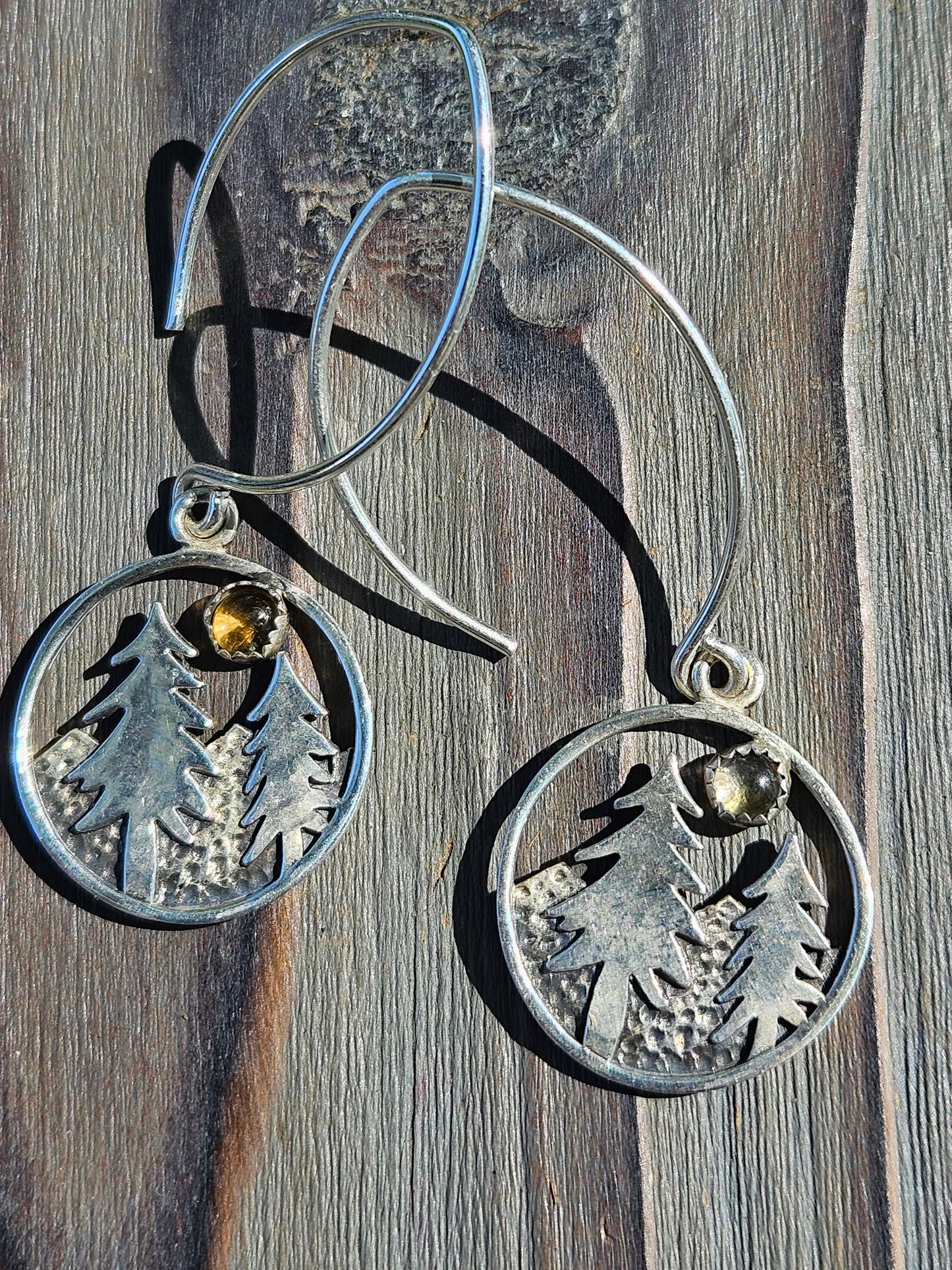 Cedar and Citrine Sun Earrings