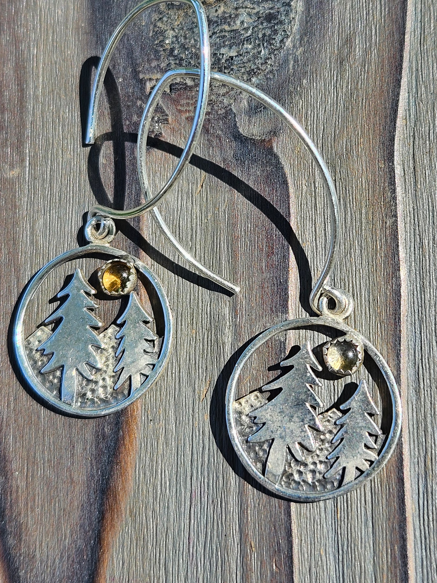 Cedar and Citrine Sun Earrings