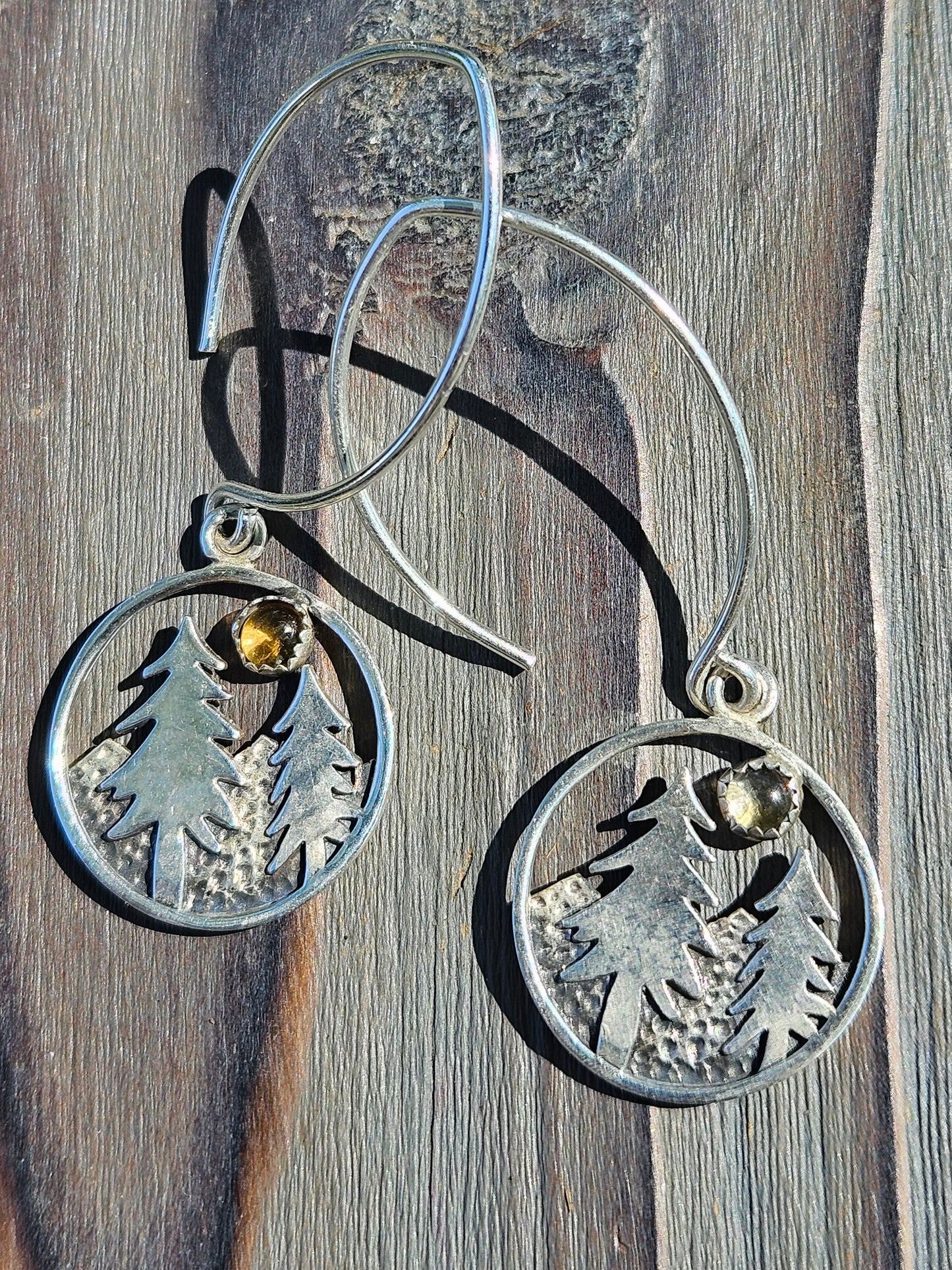 Cedar and Citrine Sun Earrings