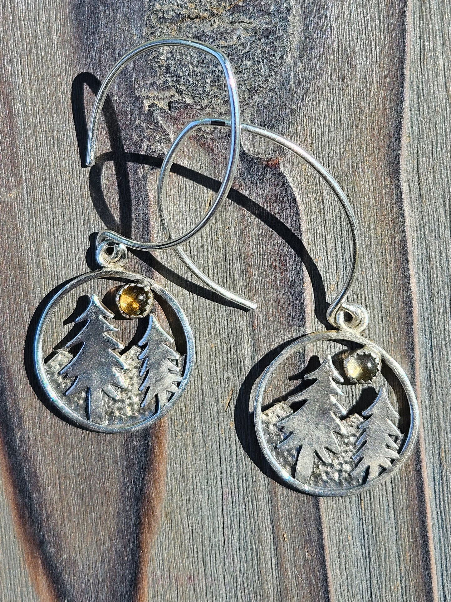 Cedar and Citrine Sun Earrings