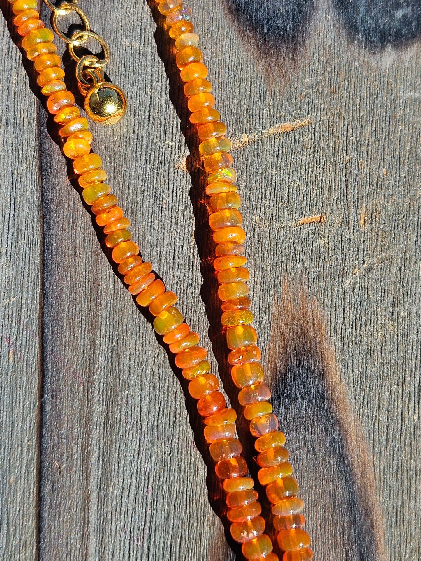 Orange Ethiopian Opal with 14kt Gold Findings