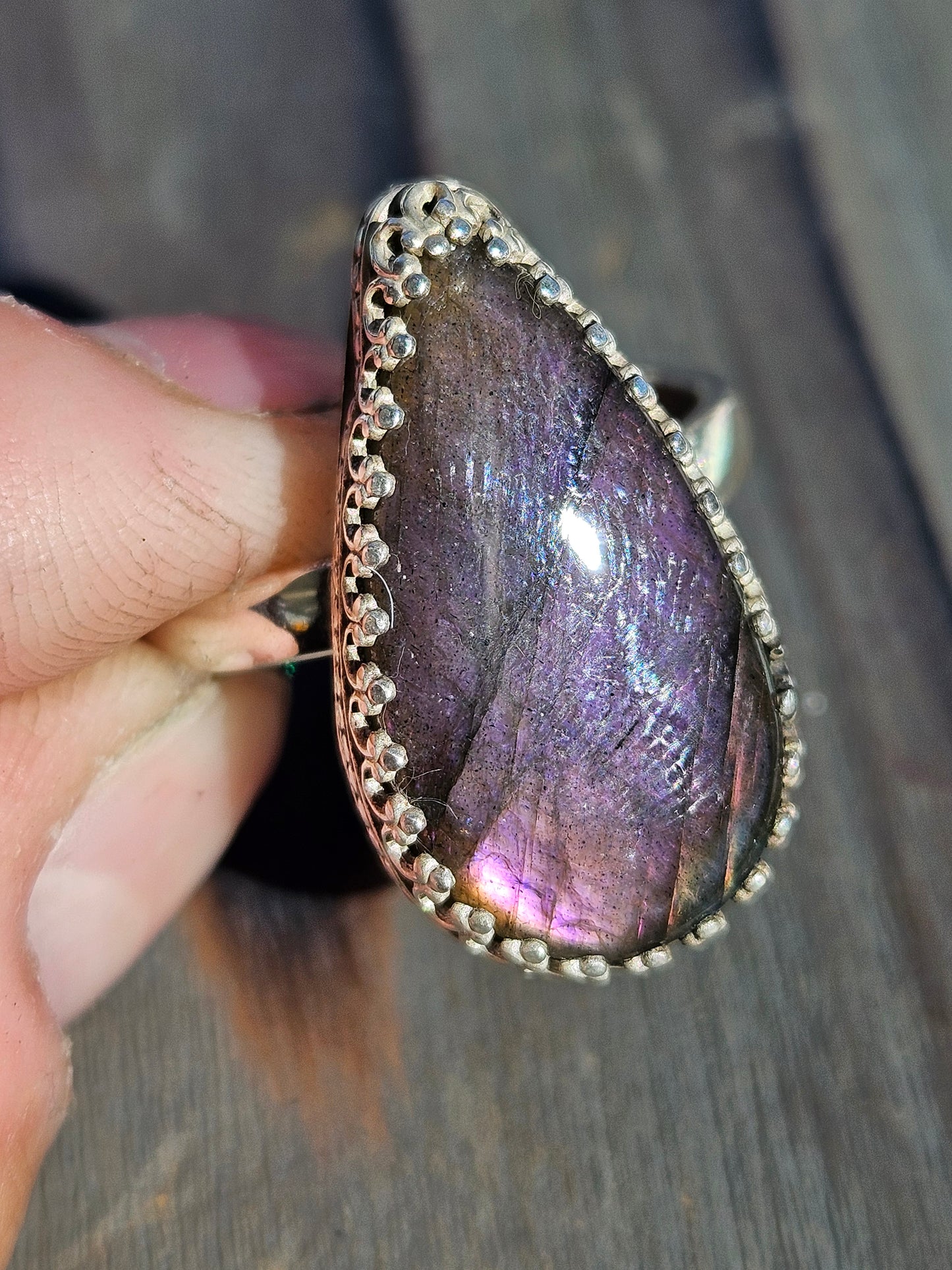 Purple Labradorite Ring, Size 9
