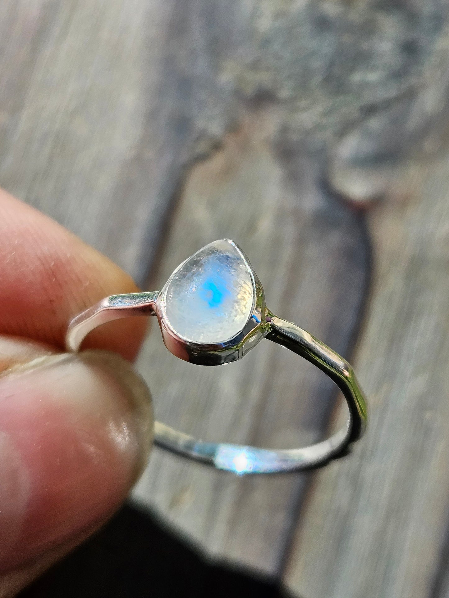 "Dandelion" Moonstone Ring, size 8